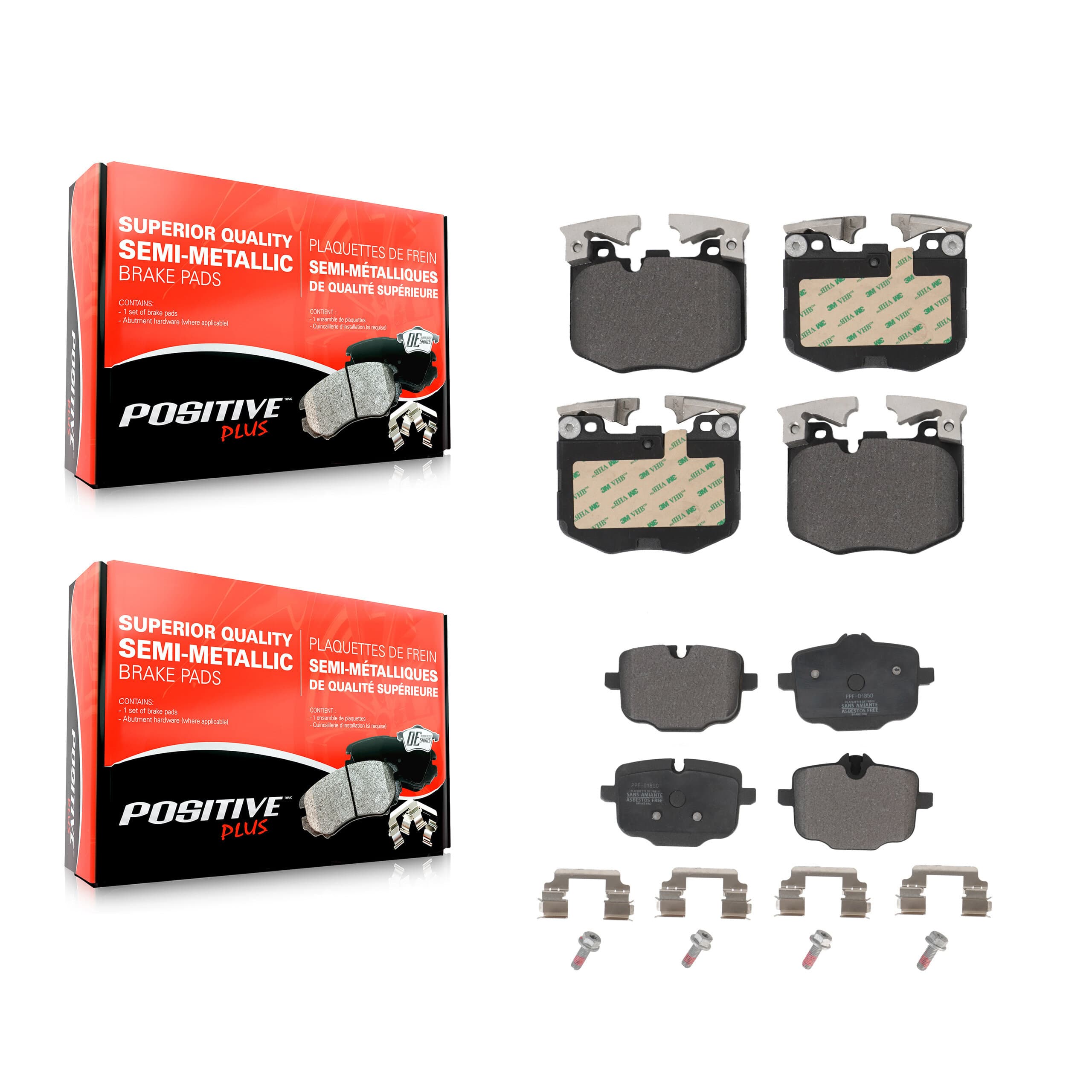 Positive Plus - KPF-100646 - Front and Rear Disc Brake Pad Kits image 1