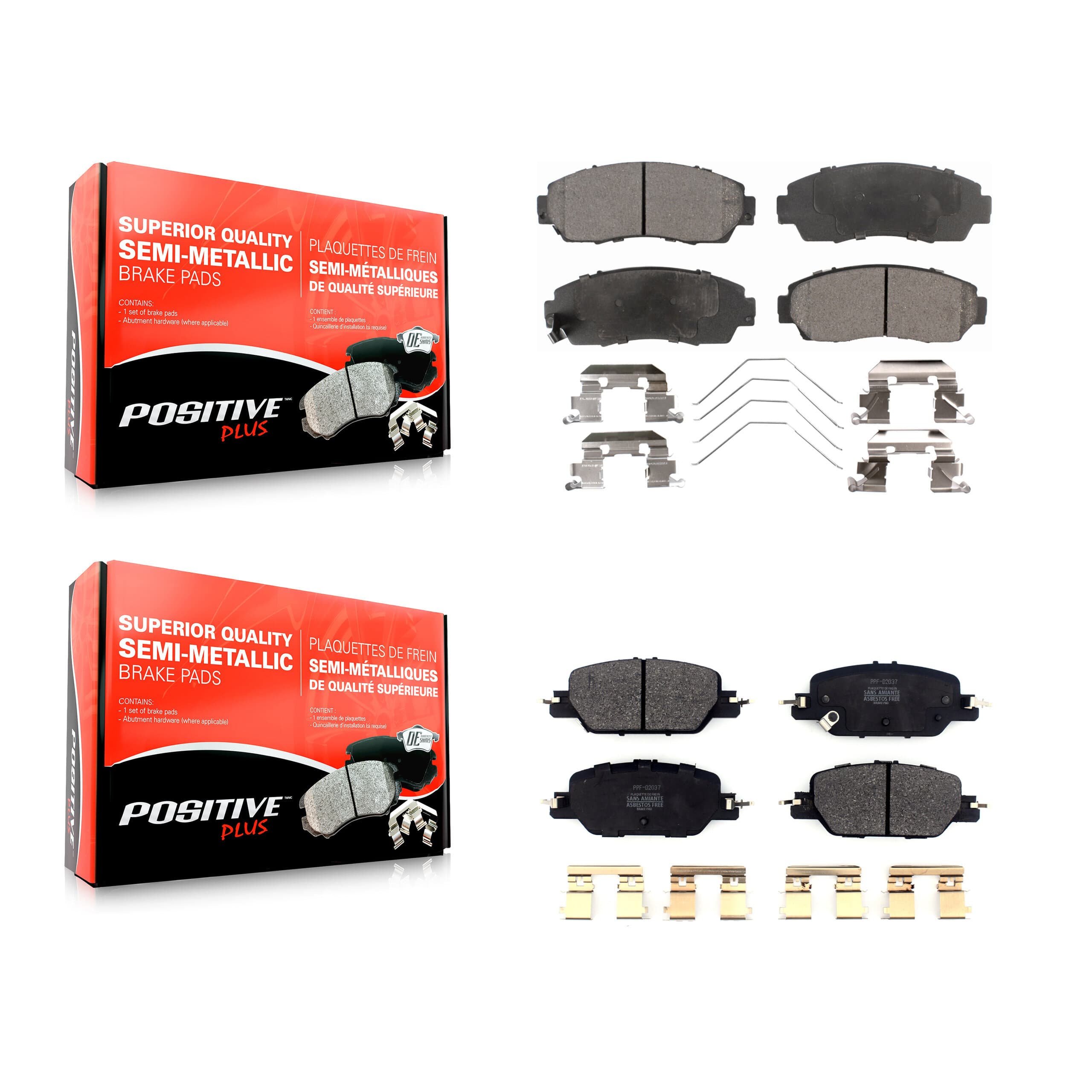 Positive Plus - KPF-100650 - Front and Rear Disc Brake Pad Kits image 1