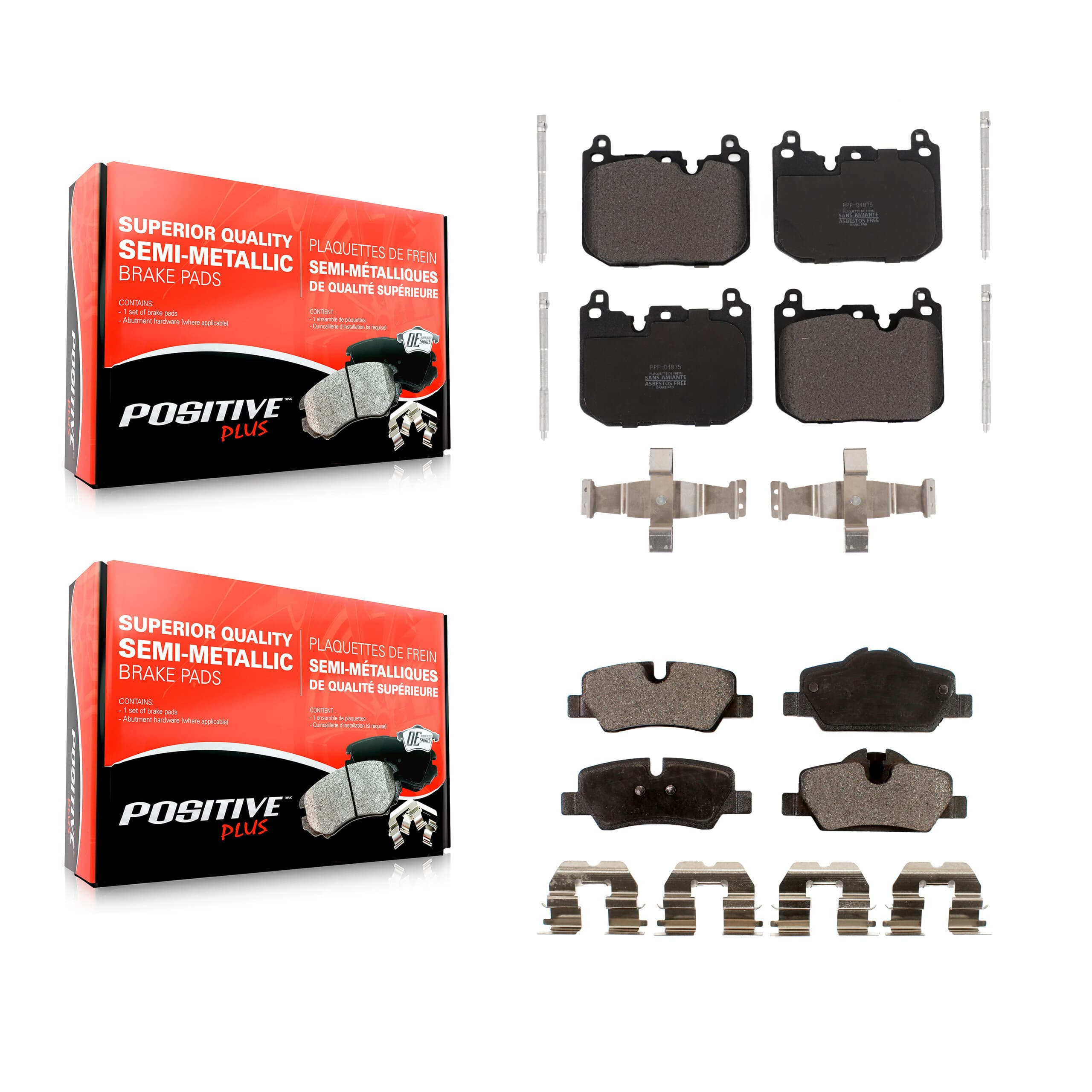 Positive Plus - KPF-100653 - Front and Rear Disc Brake Pad Kits image 1