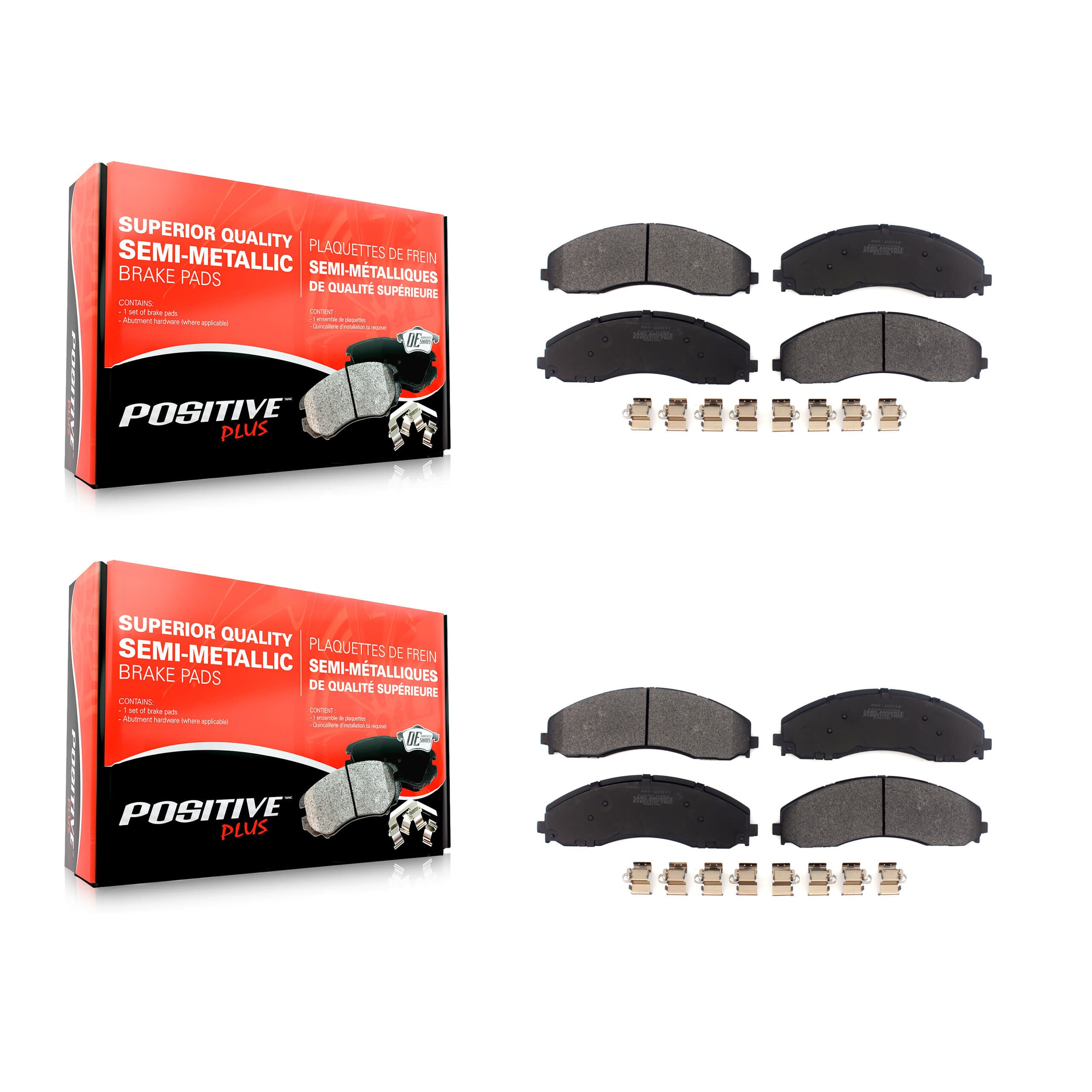 Positive Plus - KPF-100660 - Front and Rear Disc Brake Pad Kits image 1