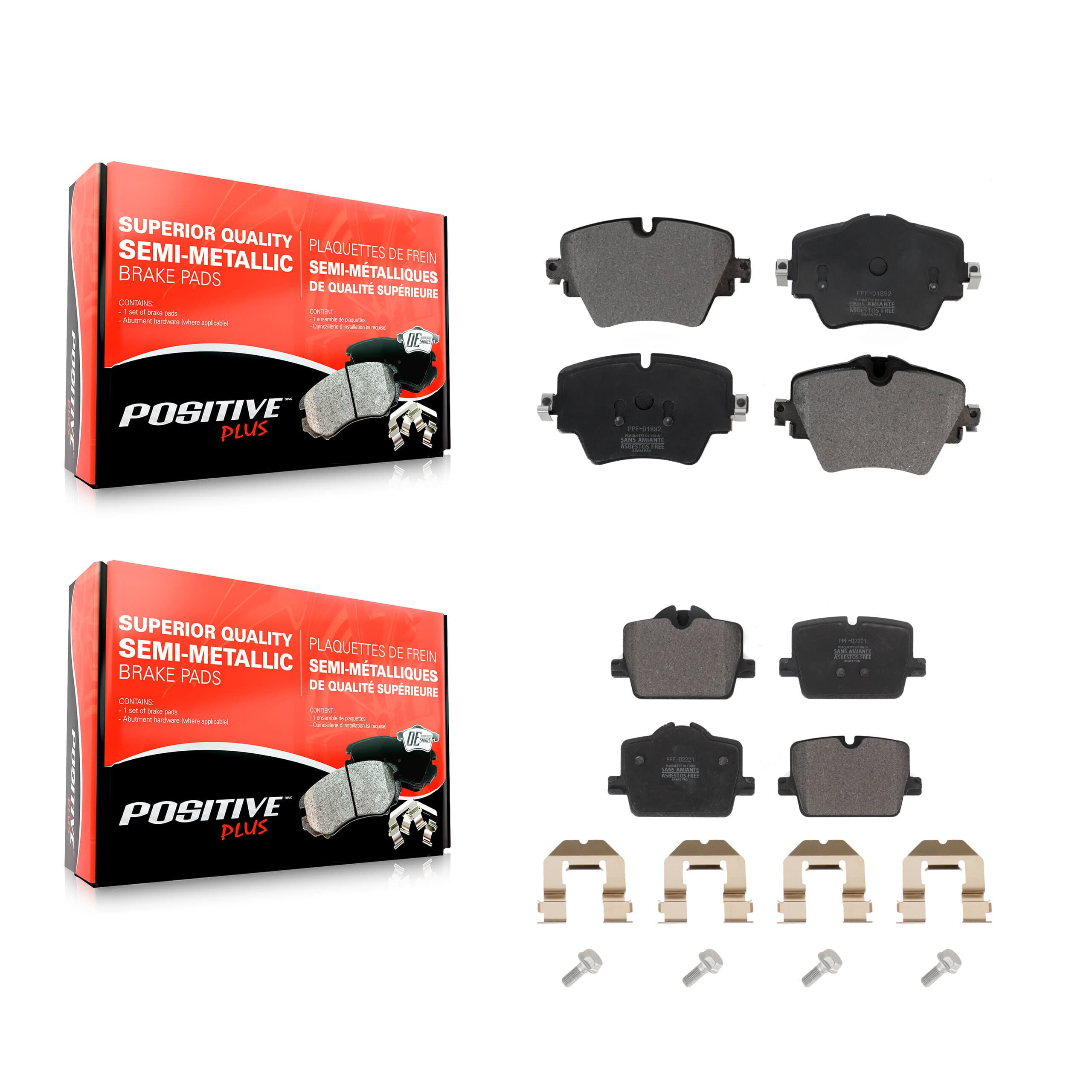 Positive Plus - KPF-100664 - Front and Rear Disc Brake Pad Kits image 1