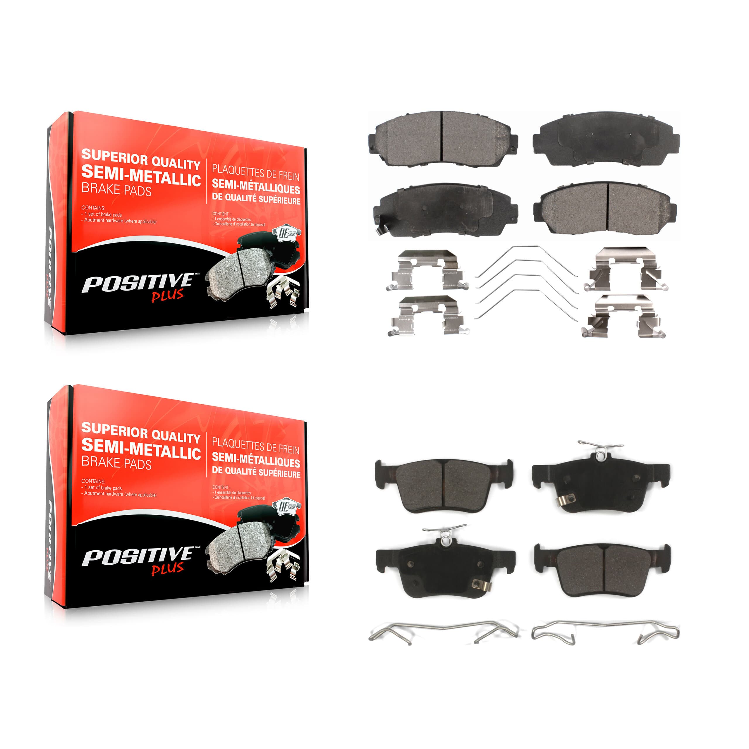 Positive Plus - KPF-100669 - Front and Rear Disc Brake Pad Kits image 1