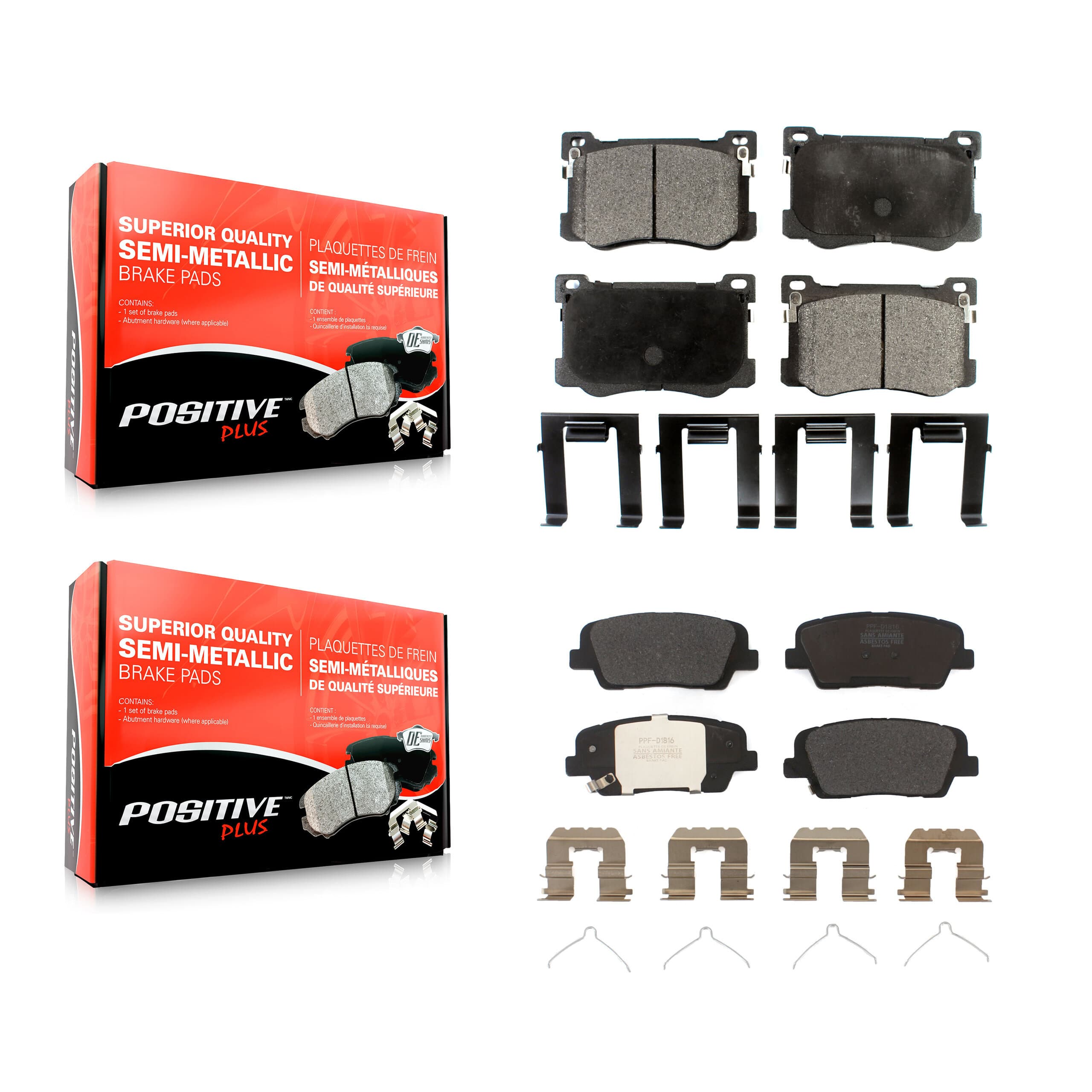 Positive Plus - KPF-100673 - Front and Rear Disc Brake Pad Kits image 1