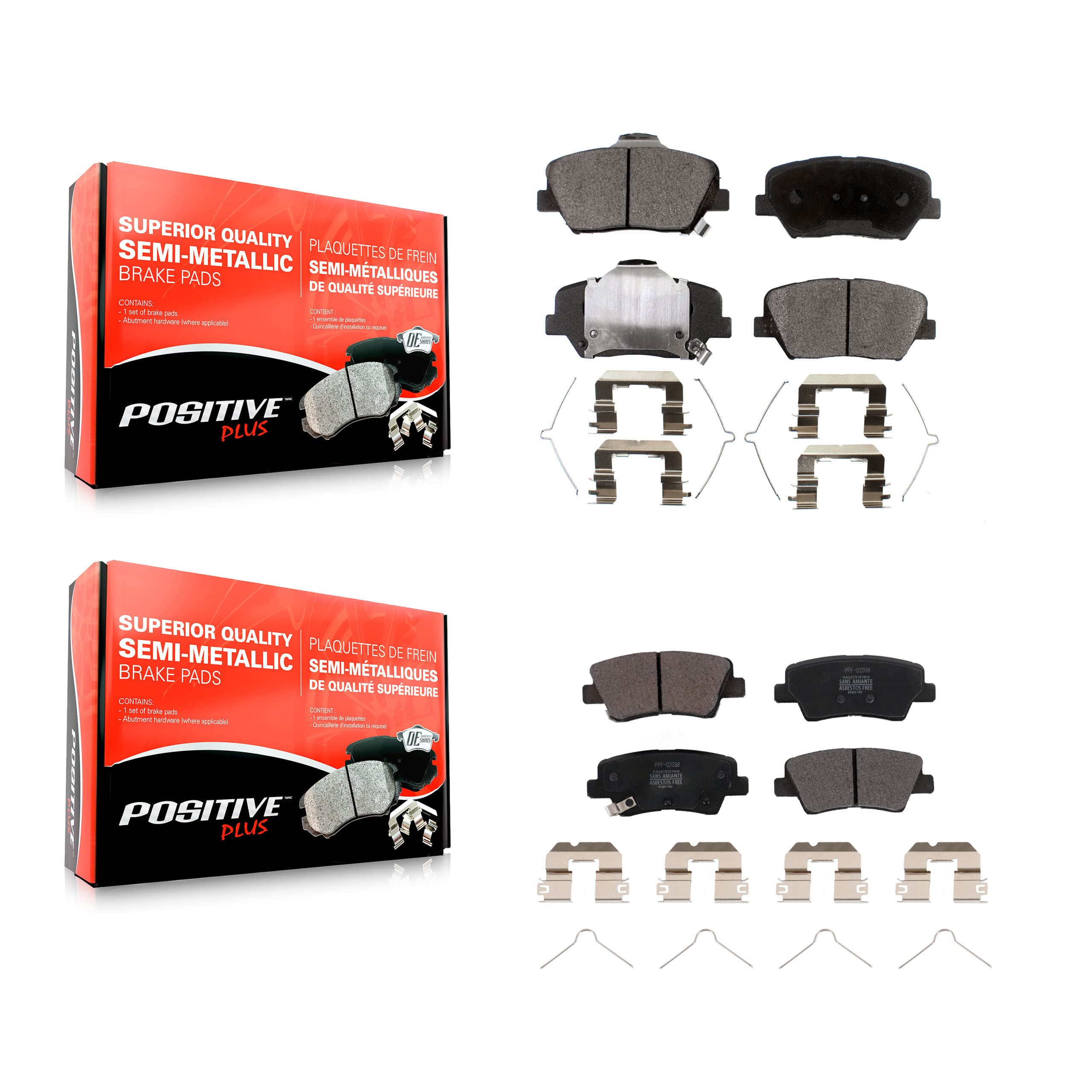 Positive Plus - KPF-100680 - Front and Rear Disc Brake Pad Kits image 1