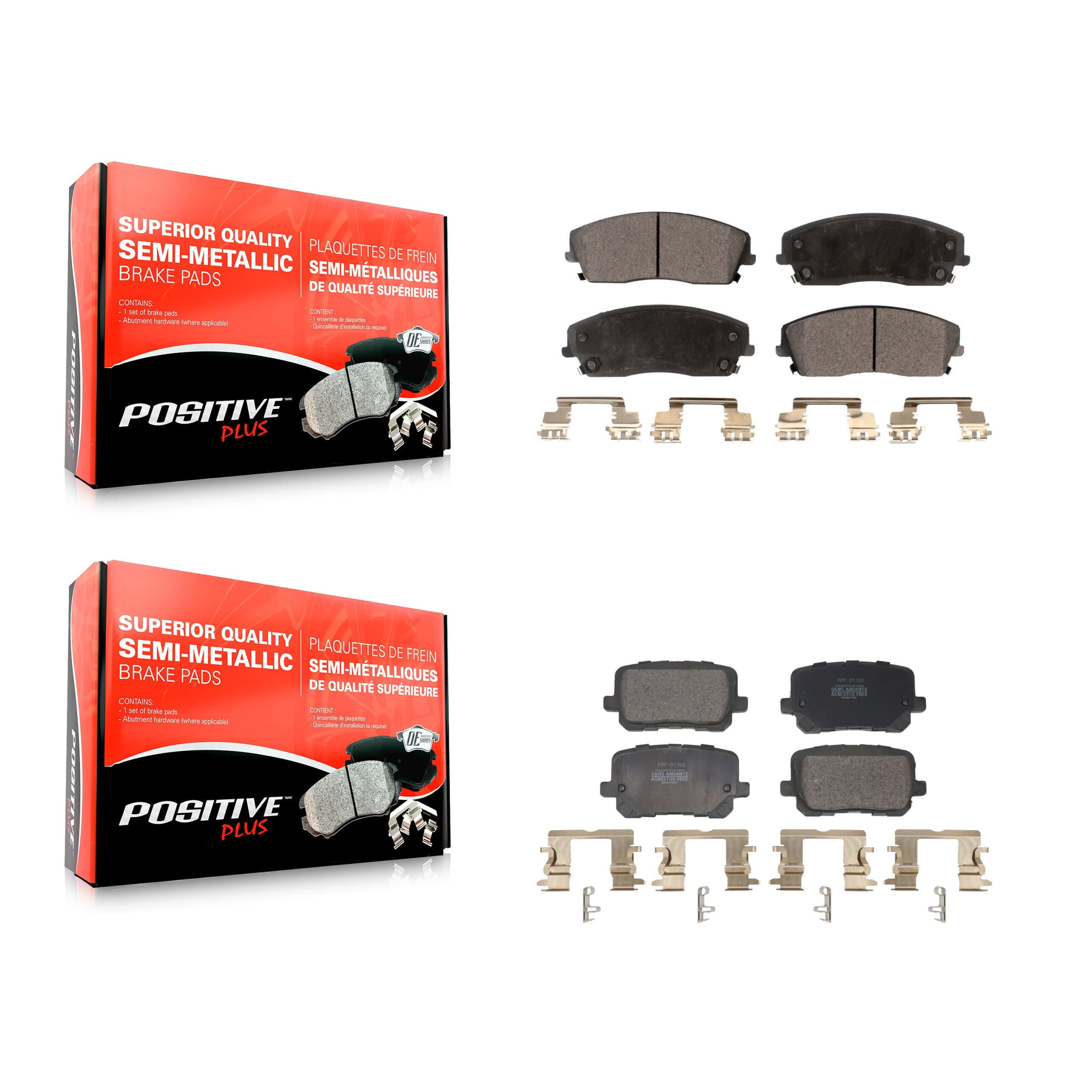 Positive Plus - KPF-100692 - Front and Rear Disc Brake Pad Kits image 1