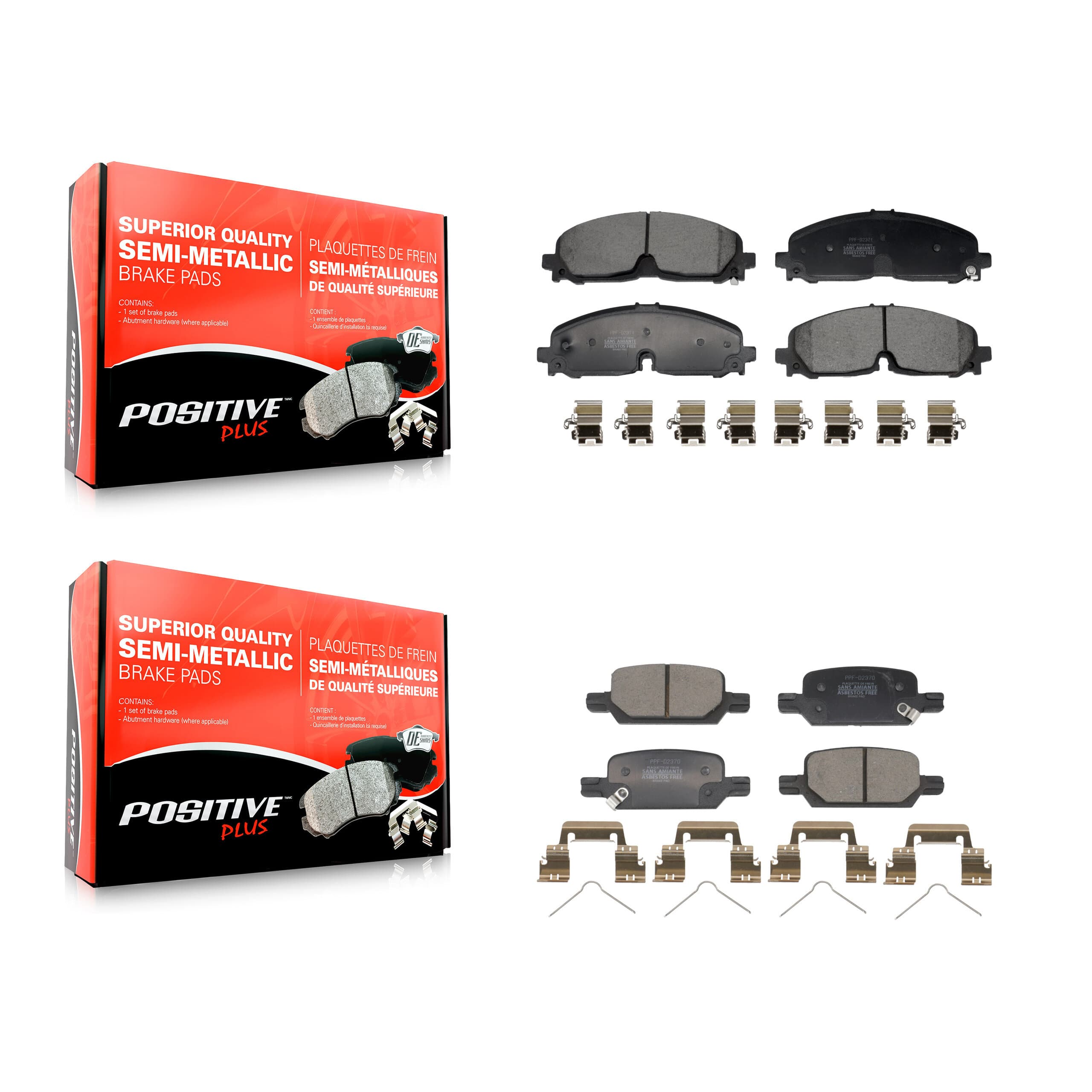 Positive Plus - KPF-100697 - Front and Rear Disc Brake Pad Kits image 1