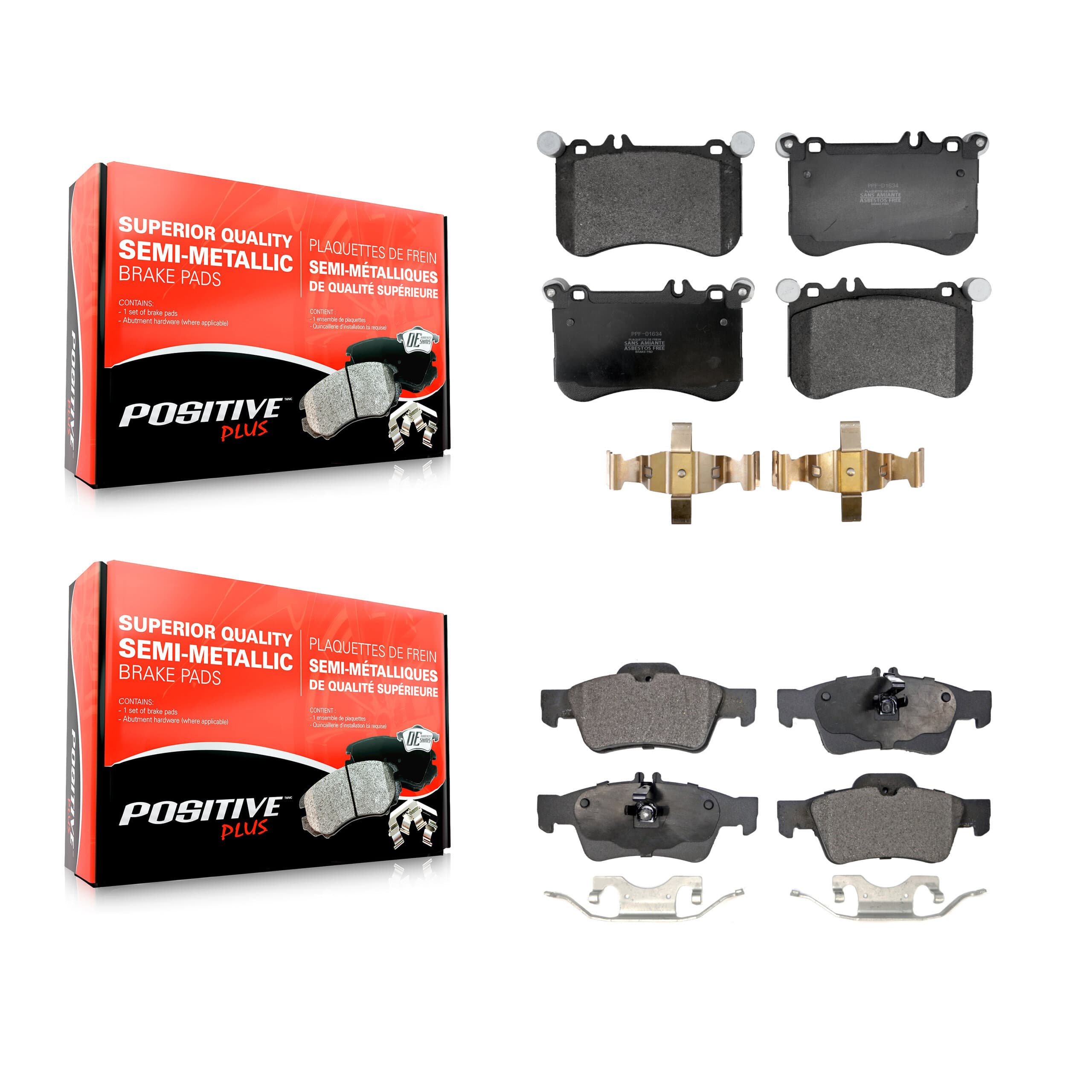 Positive Plus - KPF-100708 - Front and Rear Disc Brake Pad Kits image 1