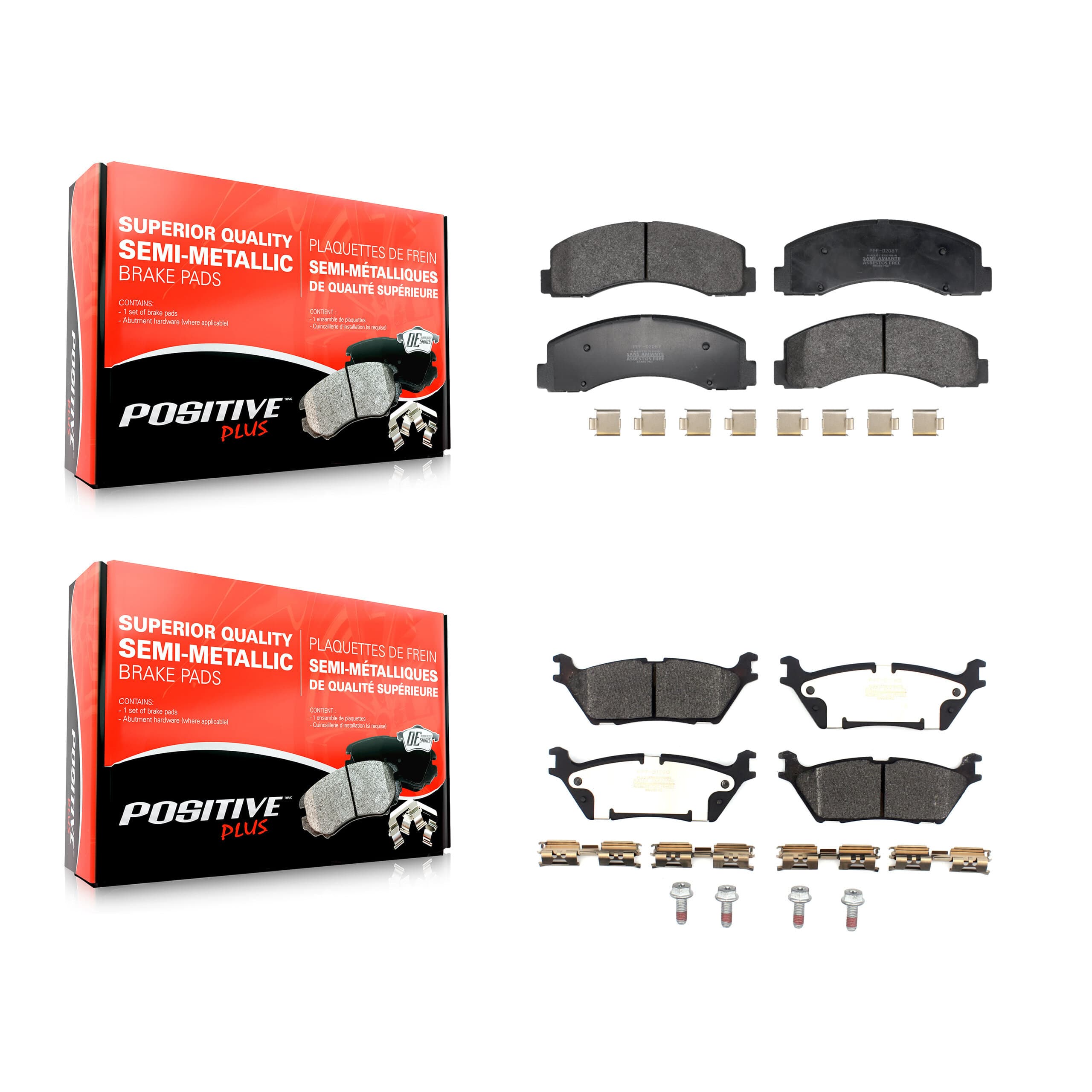 Positive Plus - KPF-100719 - Front and Rear Disc Brake Pad Kits image 1