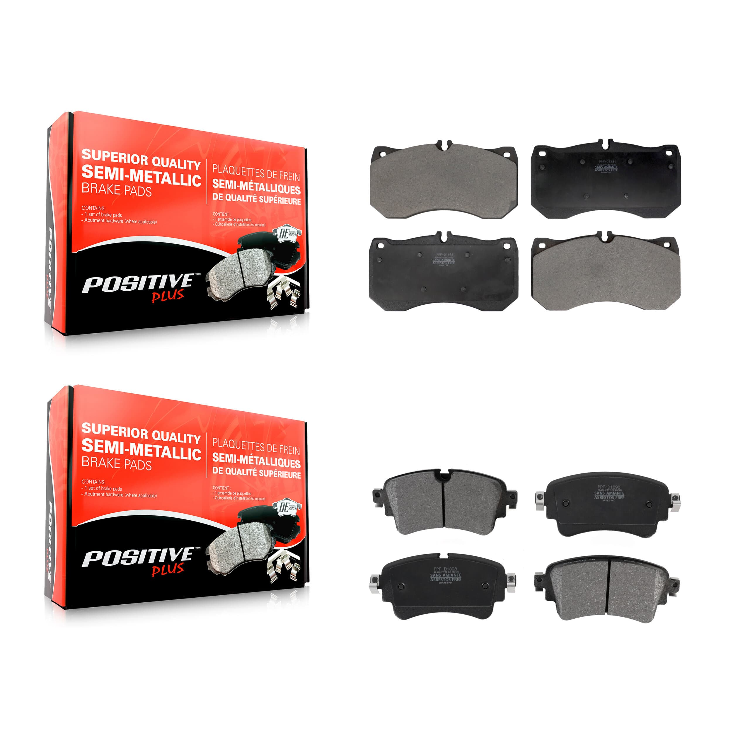 Positive Plus - KPF-100737 - Front and Rear Disc Brake Pad Kits image 1
