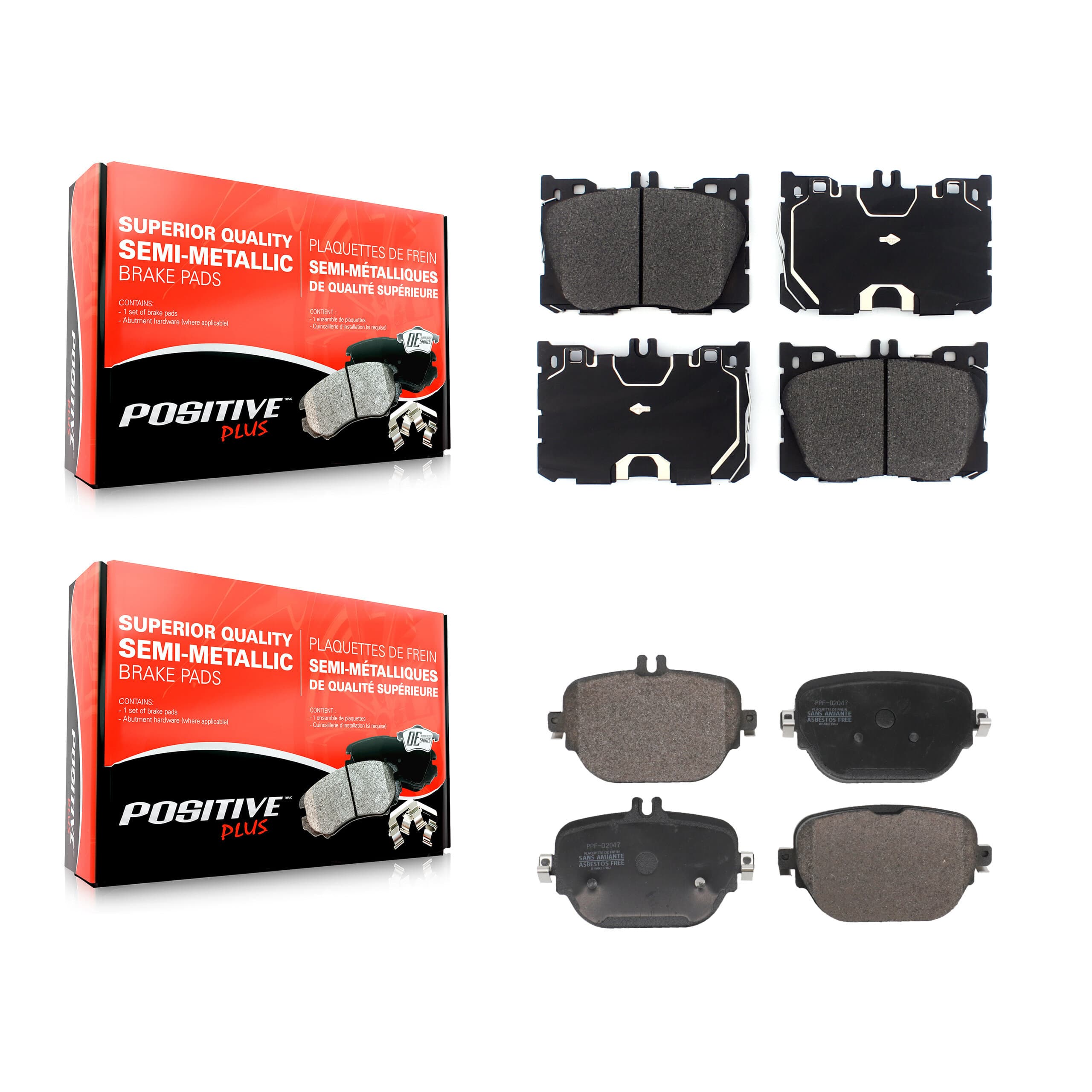 Positive Plus - KPF-100741 - Front and Rear Disc Brake Pad Kits image 1
