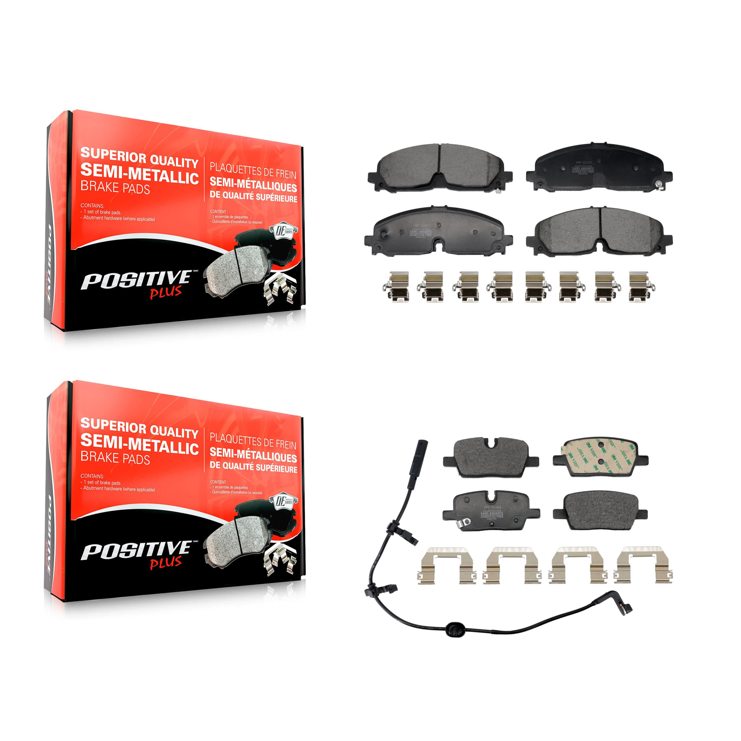 Positive Plus - KPF-100745 - Front and Rear Disc Brake Pad Kits image 1