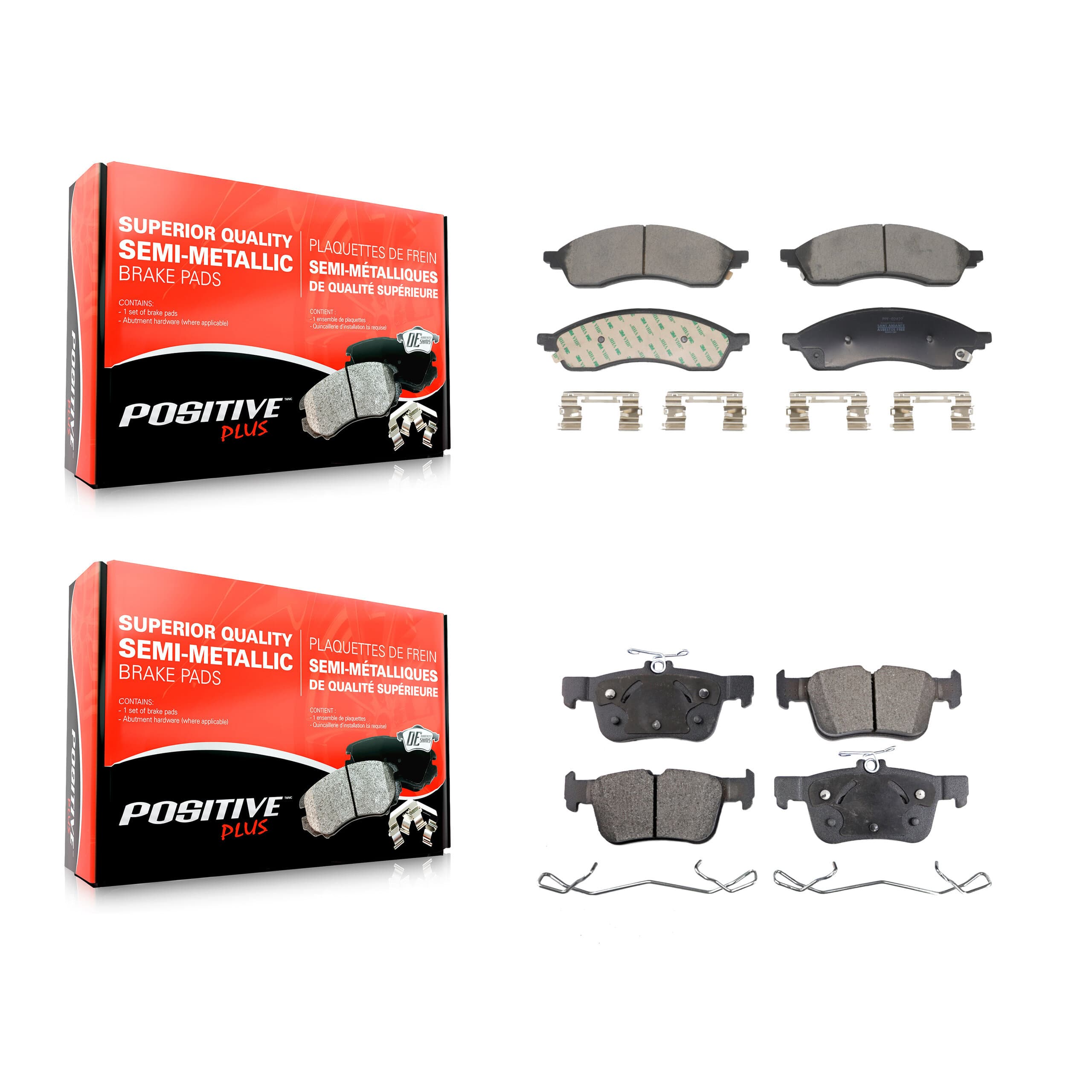 Positive Plus - KPF-100746 - Front and Rear Disc Brake Pad Kits image 1