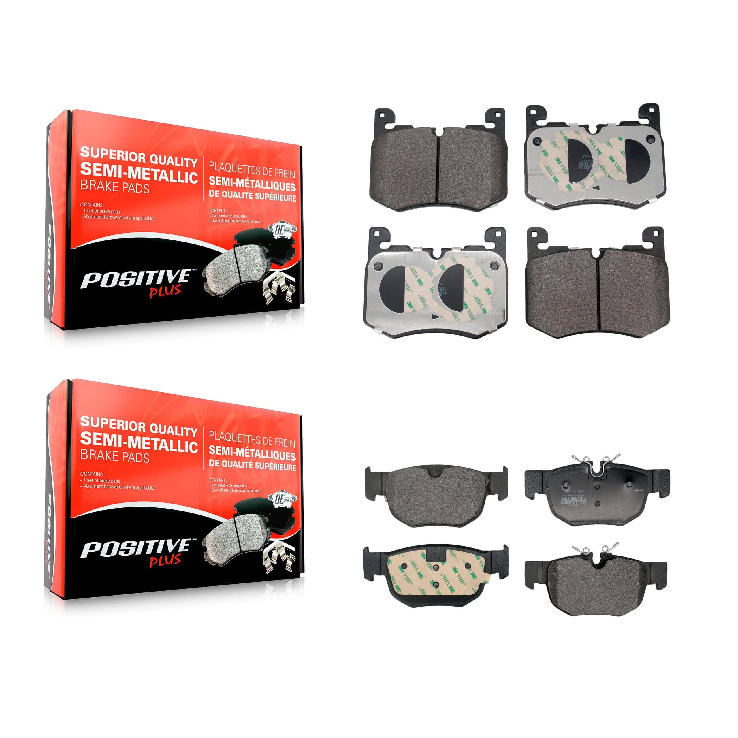 Positive Plus - KPF-100755 - Front and Rear Disc Brake Pad Kits image 1