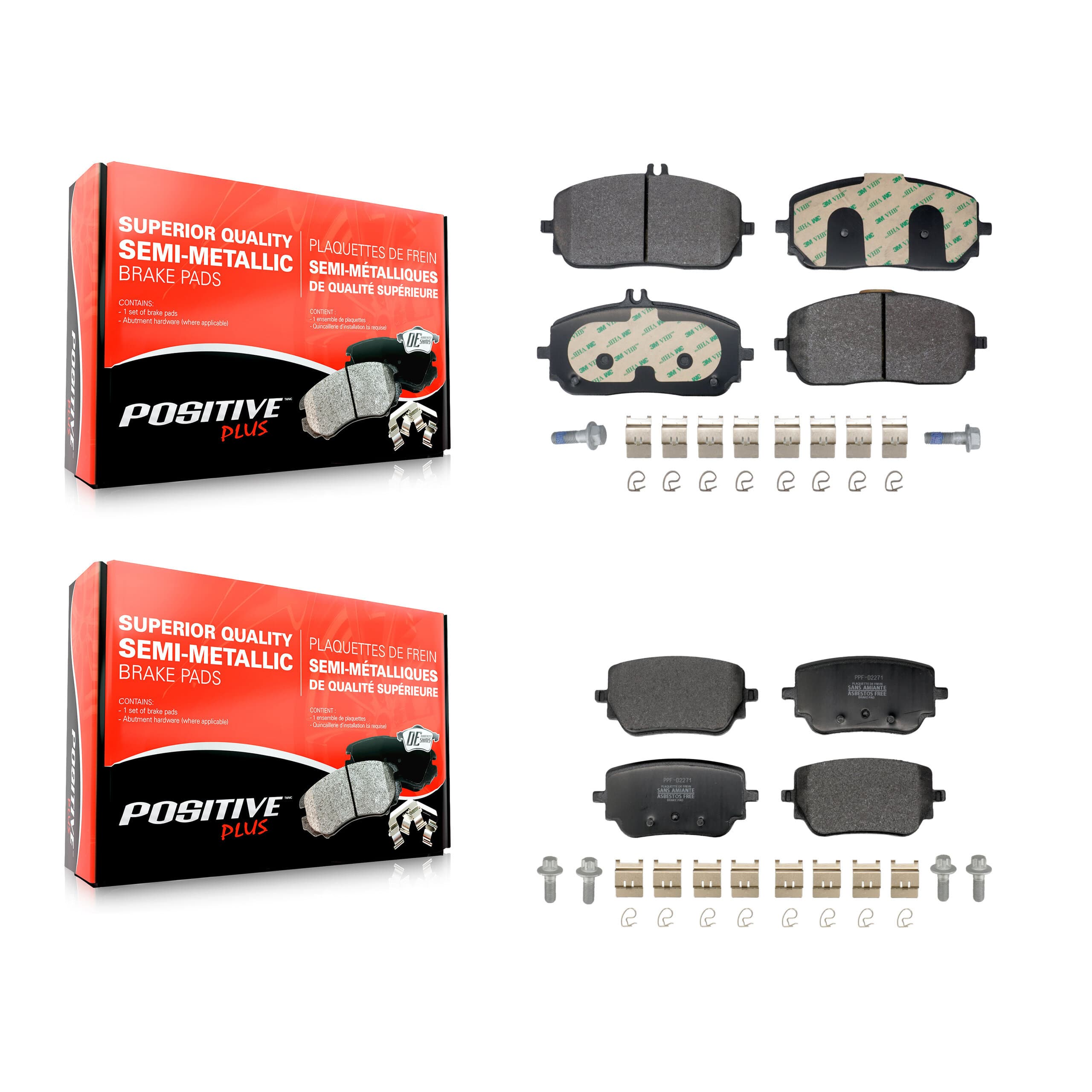 Positive Plus - KPF-100759 - Front and Rear Disc Brake Pad Kits image 1