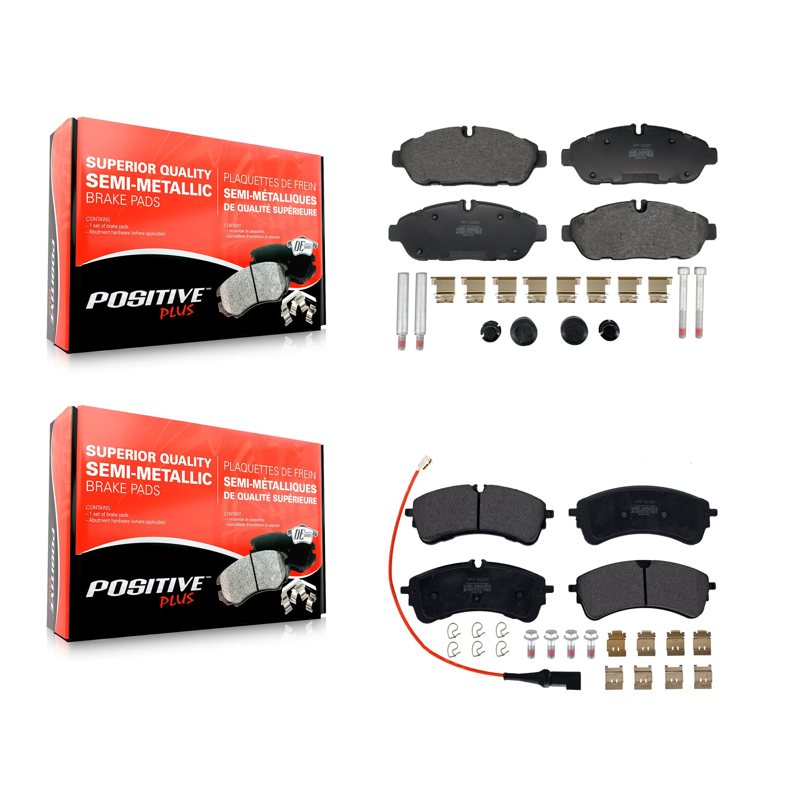 Positive Plus - KPF-100762 - Front and Rear Disc Brake Pad Kits image 1