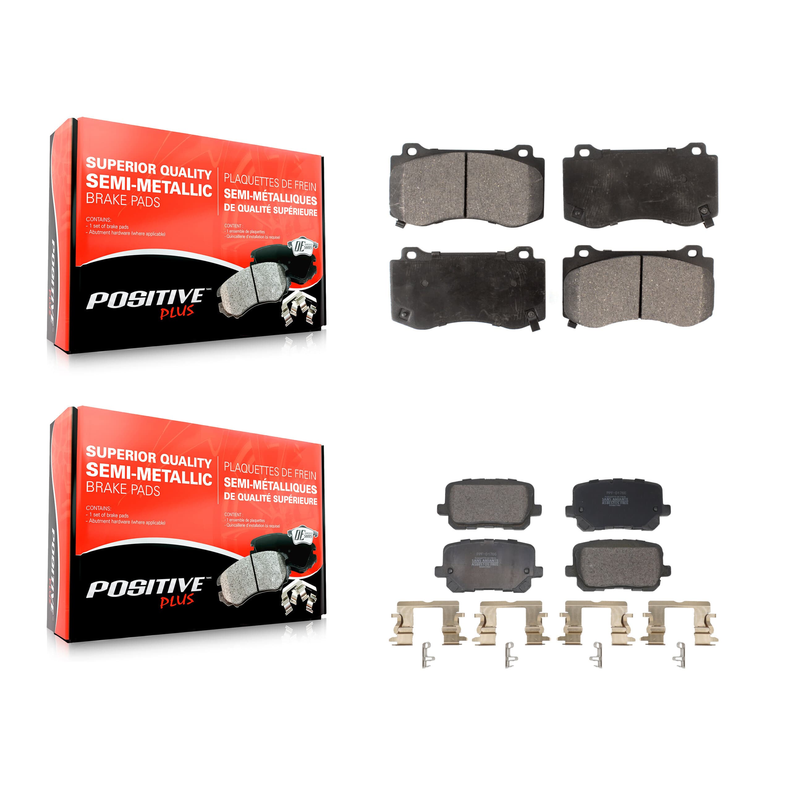Positive Plus - KPF-100764 - Front and Rear Disc Brake Pad Kits image 1