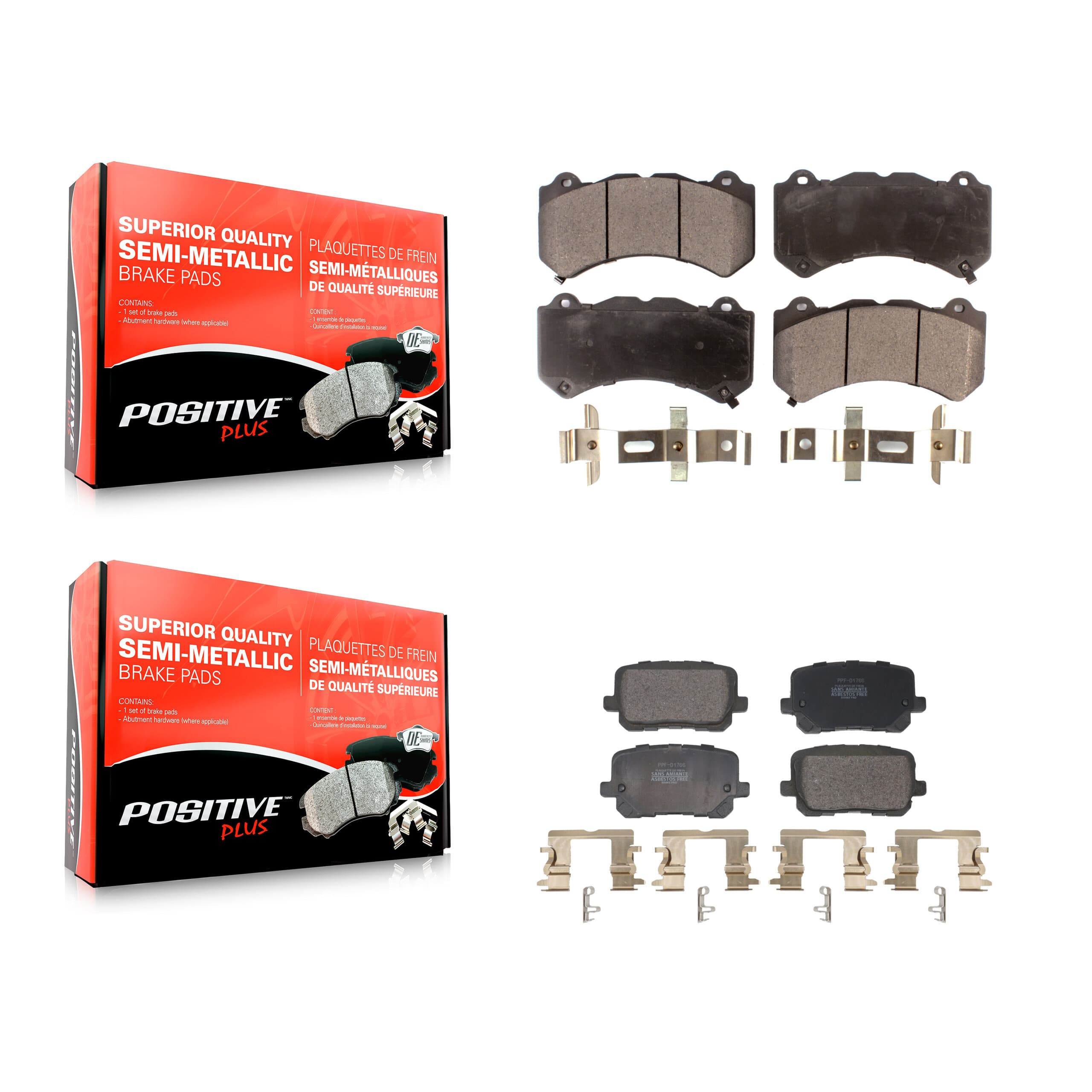 Positive Plus - KPF-100765 - Front and Rear Disc Brake Pad Kits image 1
