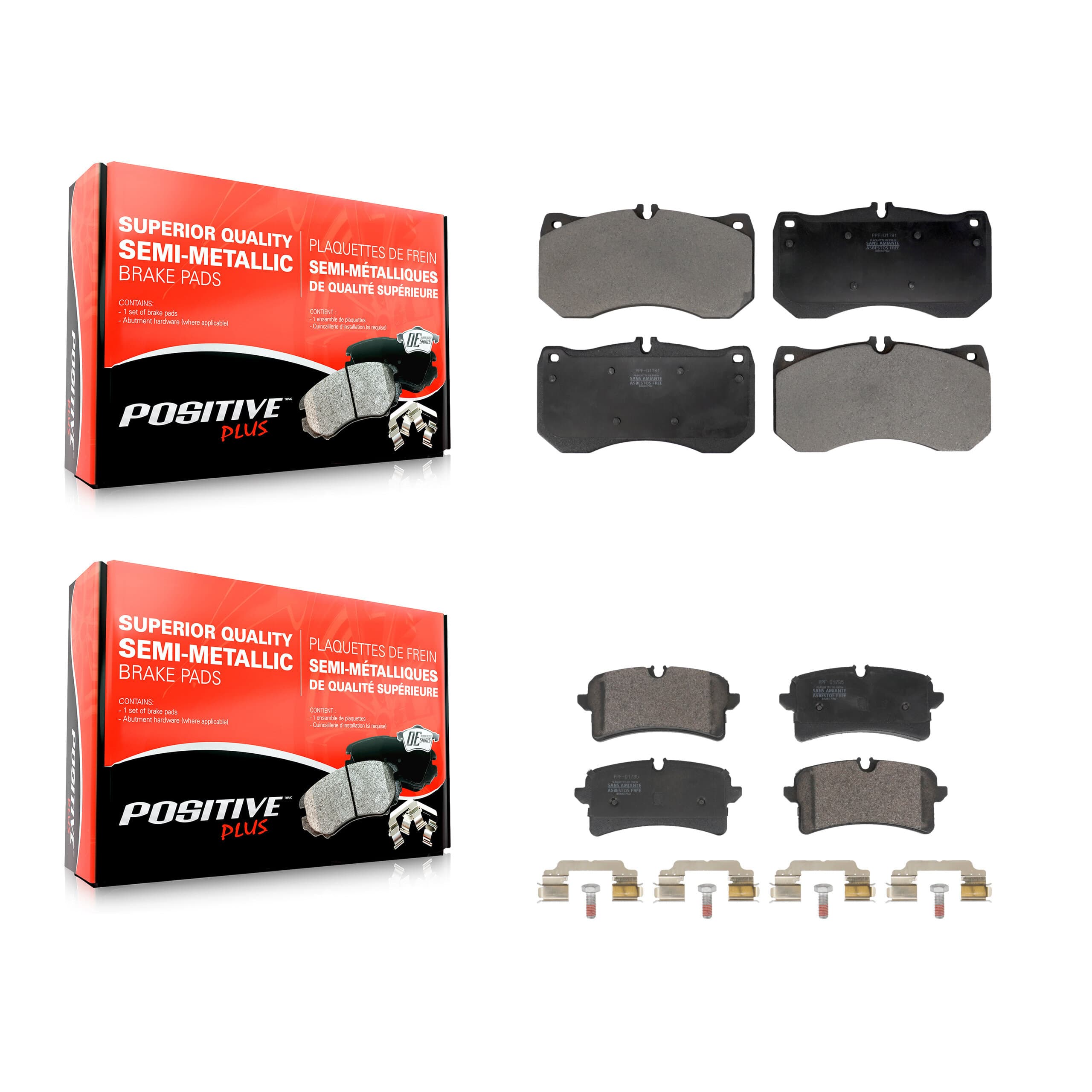 Positive Plus - KPF-100773 - Front and Rear Disc Brake Pad Kits image 1
