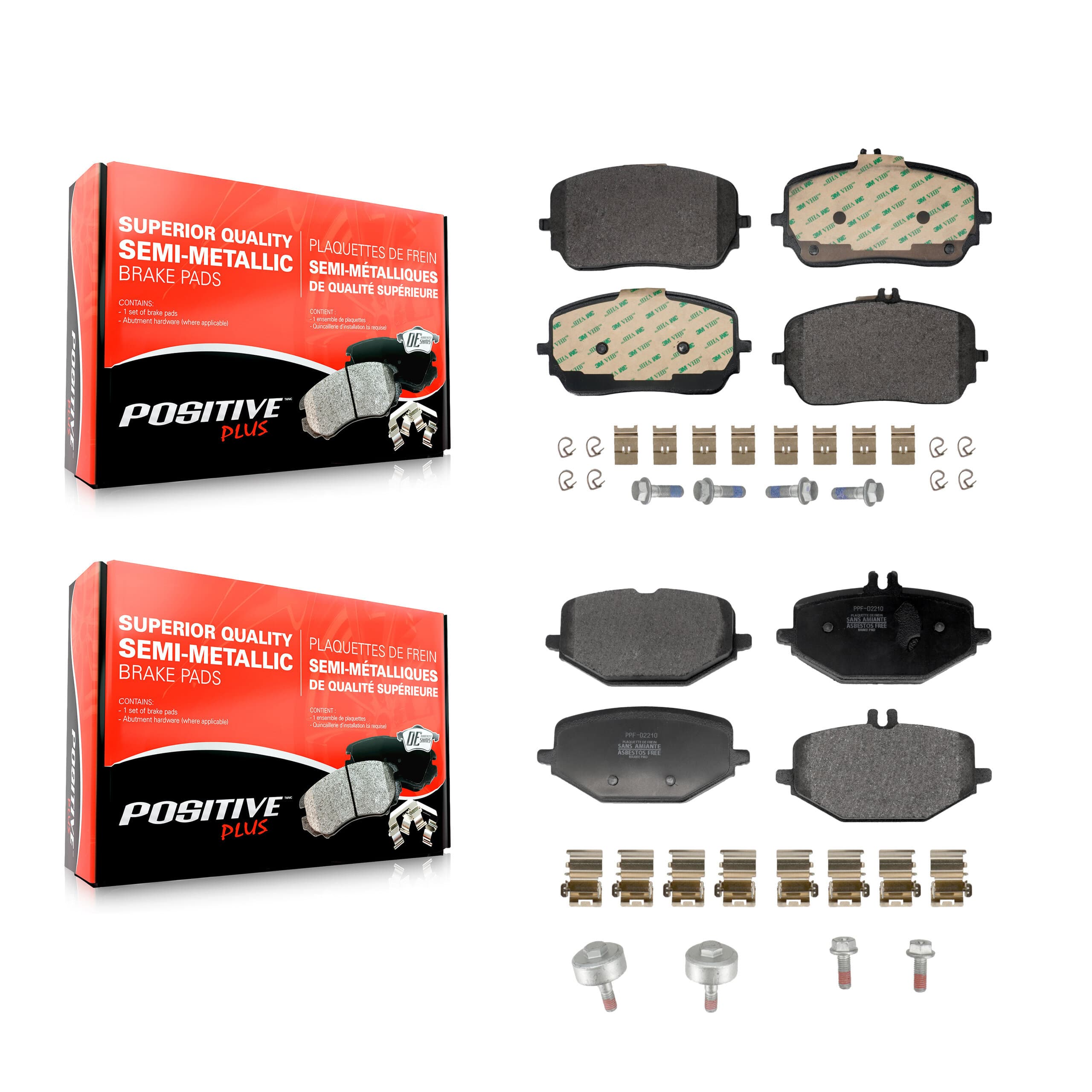 Positive Plus - KPF-100781 - Front and Rear Disc Brake Pad Kits image 1
