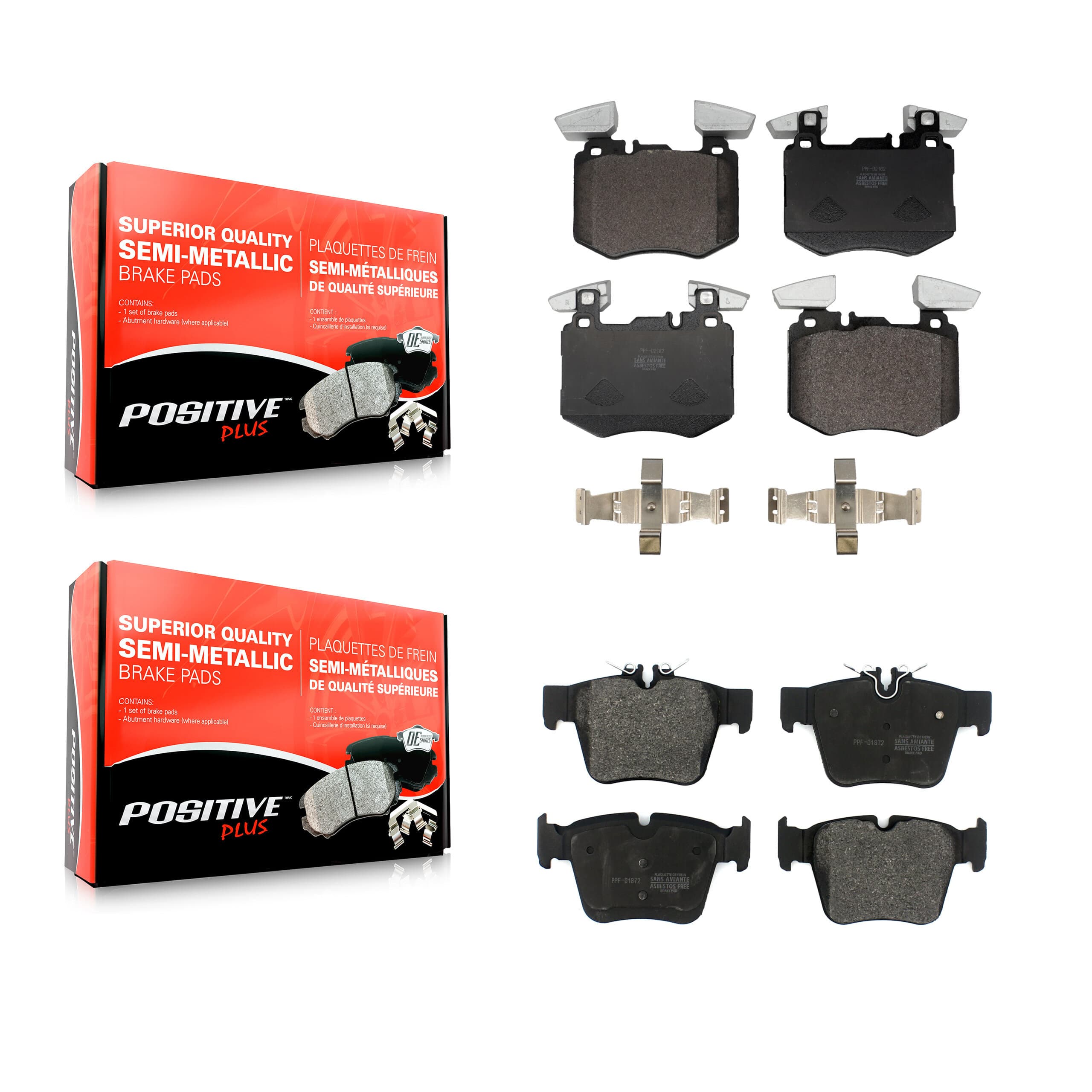 Positive Plus - KPF-100782 - Front and Rear Disc Brake Pad Kits image 1