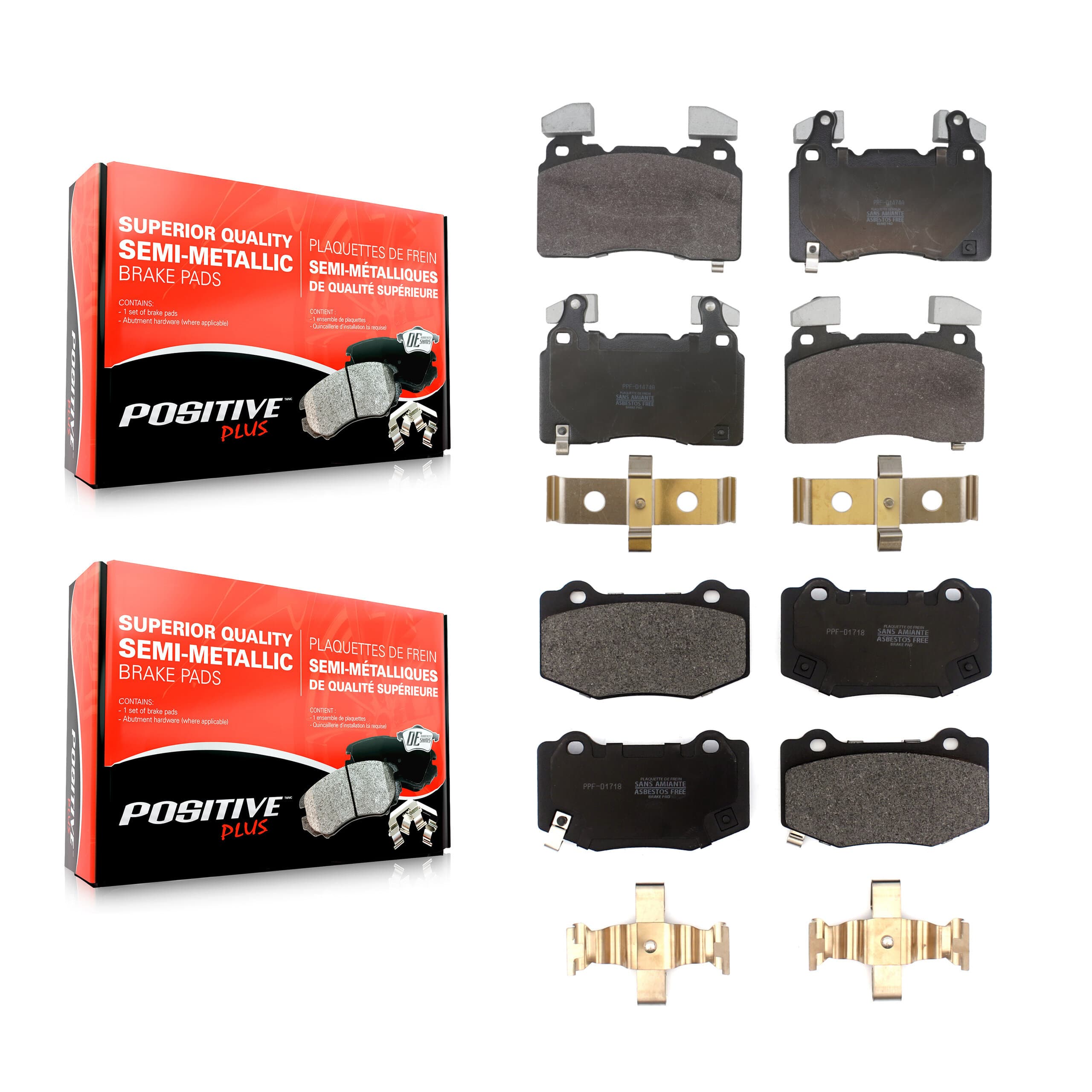 Positive Plus - KPF-100799 - Front and Rear Disc Brake Pad Kits image 1