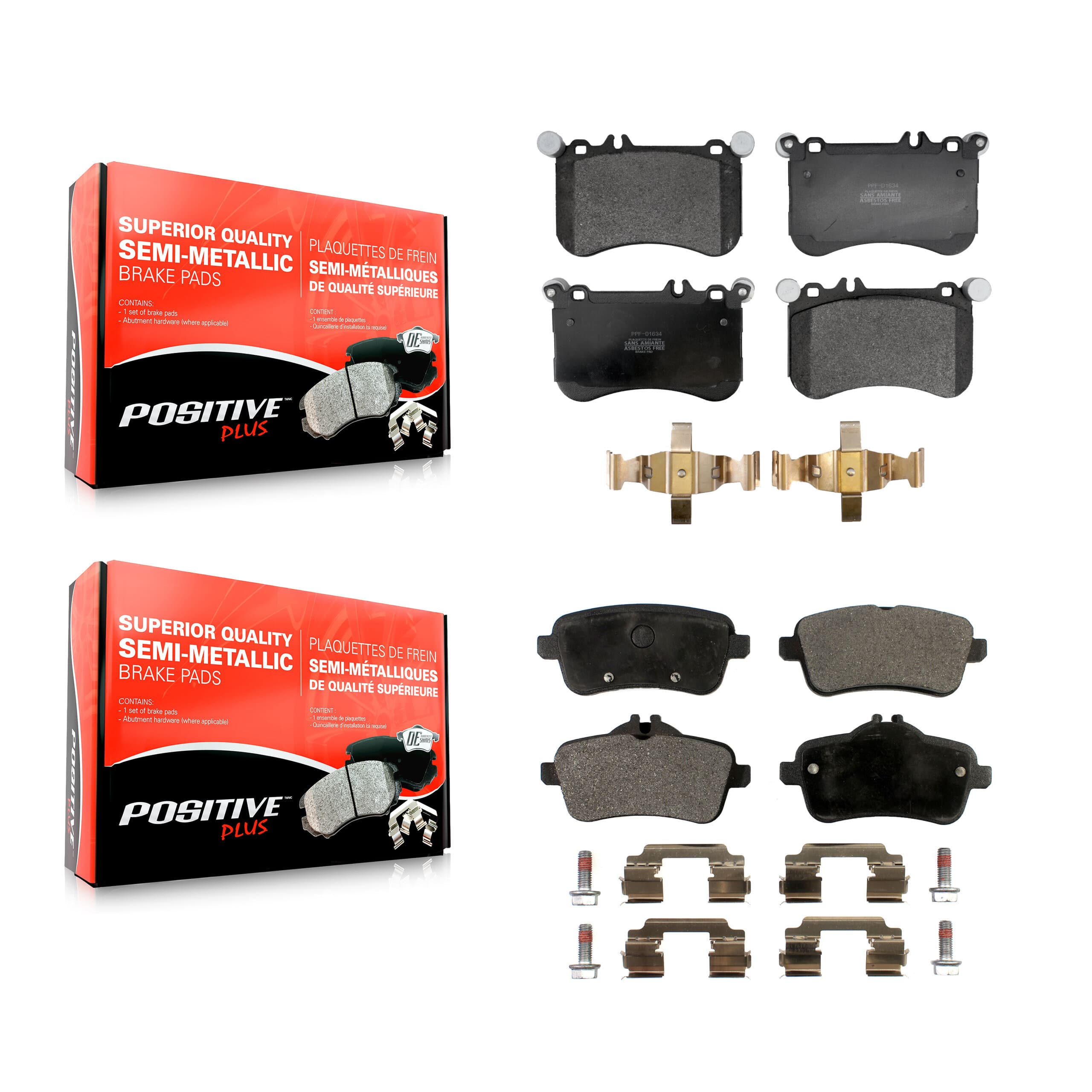 Positive Plus - KPF-100804 - Front and Rear Disc Brake Pad Kits image 1