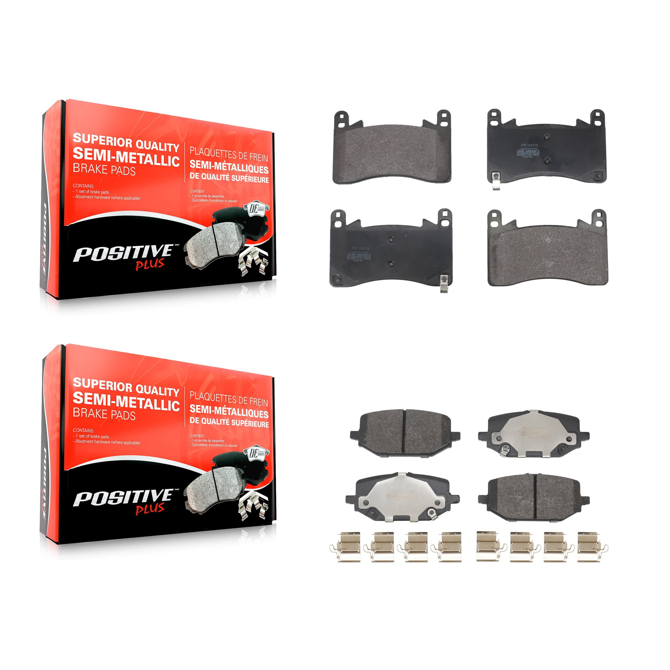 Positive Plus - KPF-100807 - Front and Rear Disc Brake Pad Kits image 1