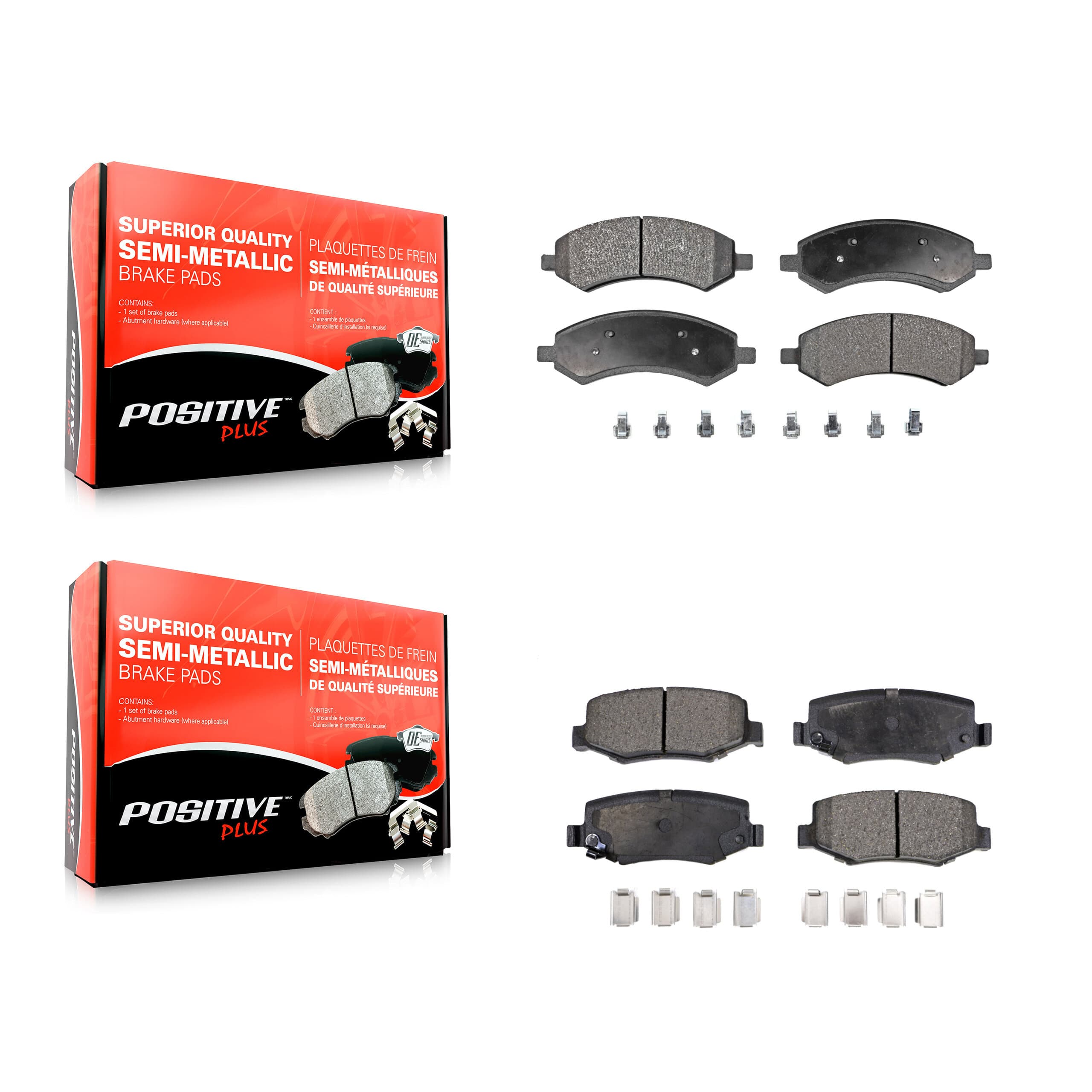 Positive Plus - KPF-100832 - Front and Rear Disc Brake Pad Kits image 1