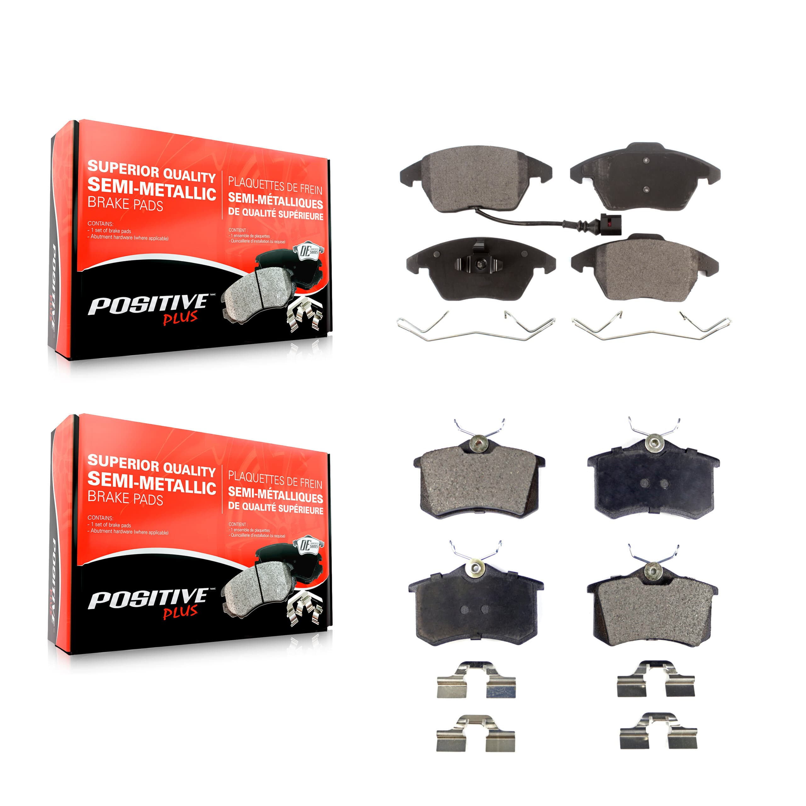Positive Plus - KPF-100834 - Front and Rear Disc Brake Pad Kits image 1