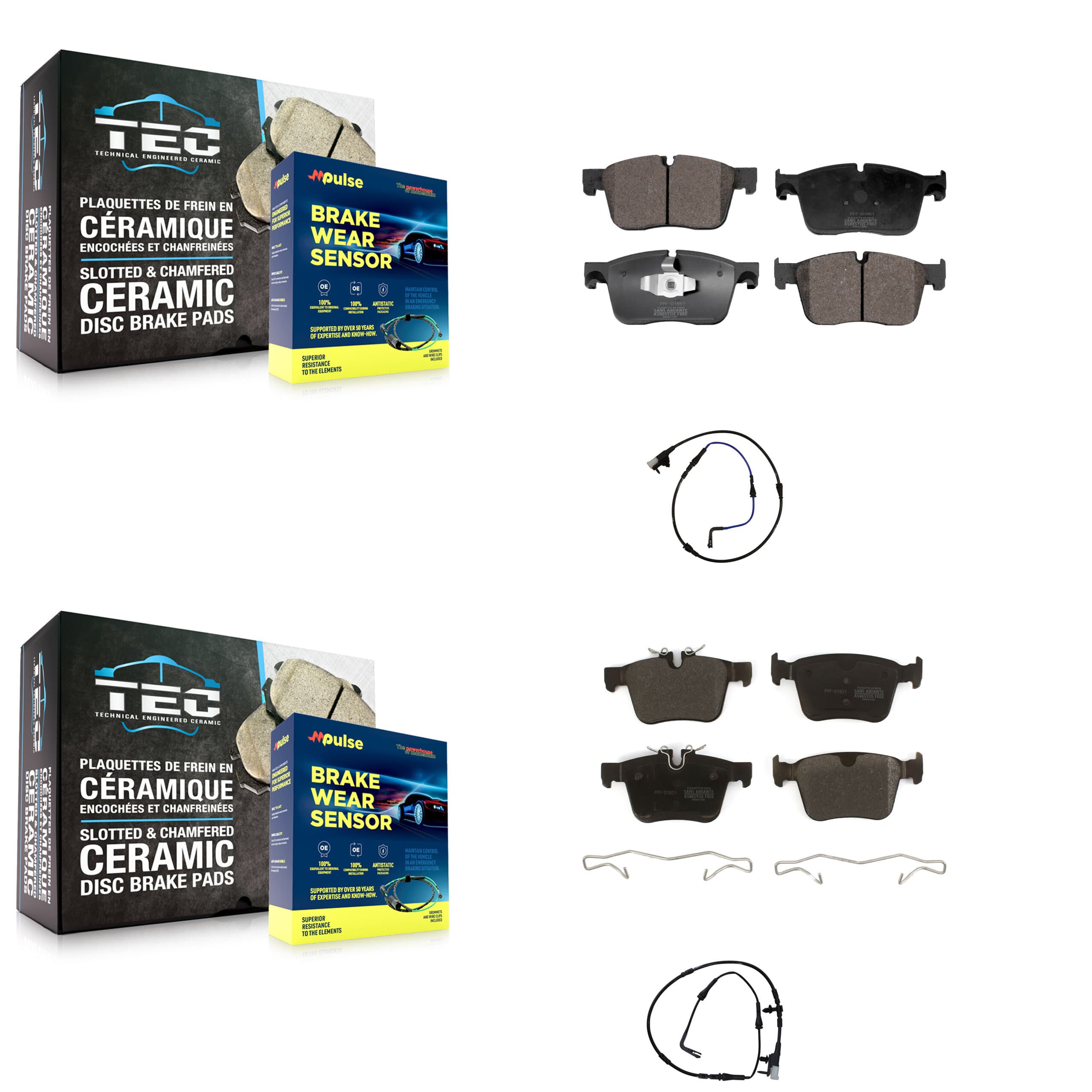 Positive Plus - KPW-100005 - Front and Rear Disc Brake Pad Kits image 1