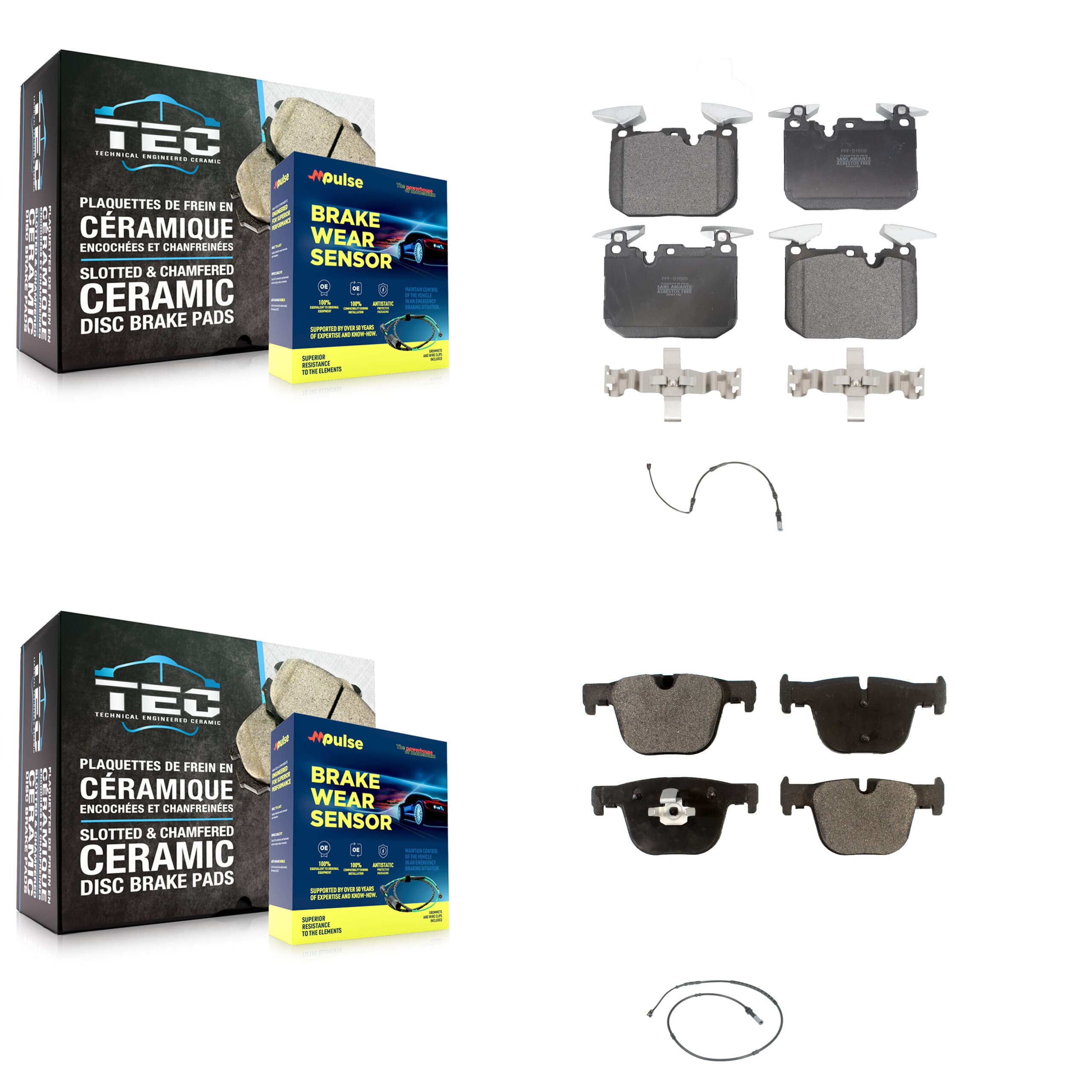 Positive Plus - KPW-100041 - Front and Rear Disc Brake Pad Kits image 1