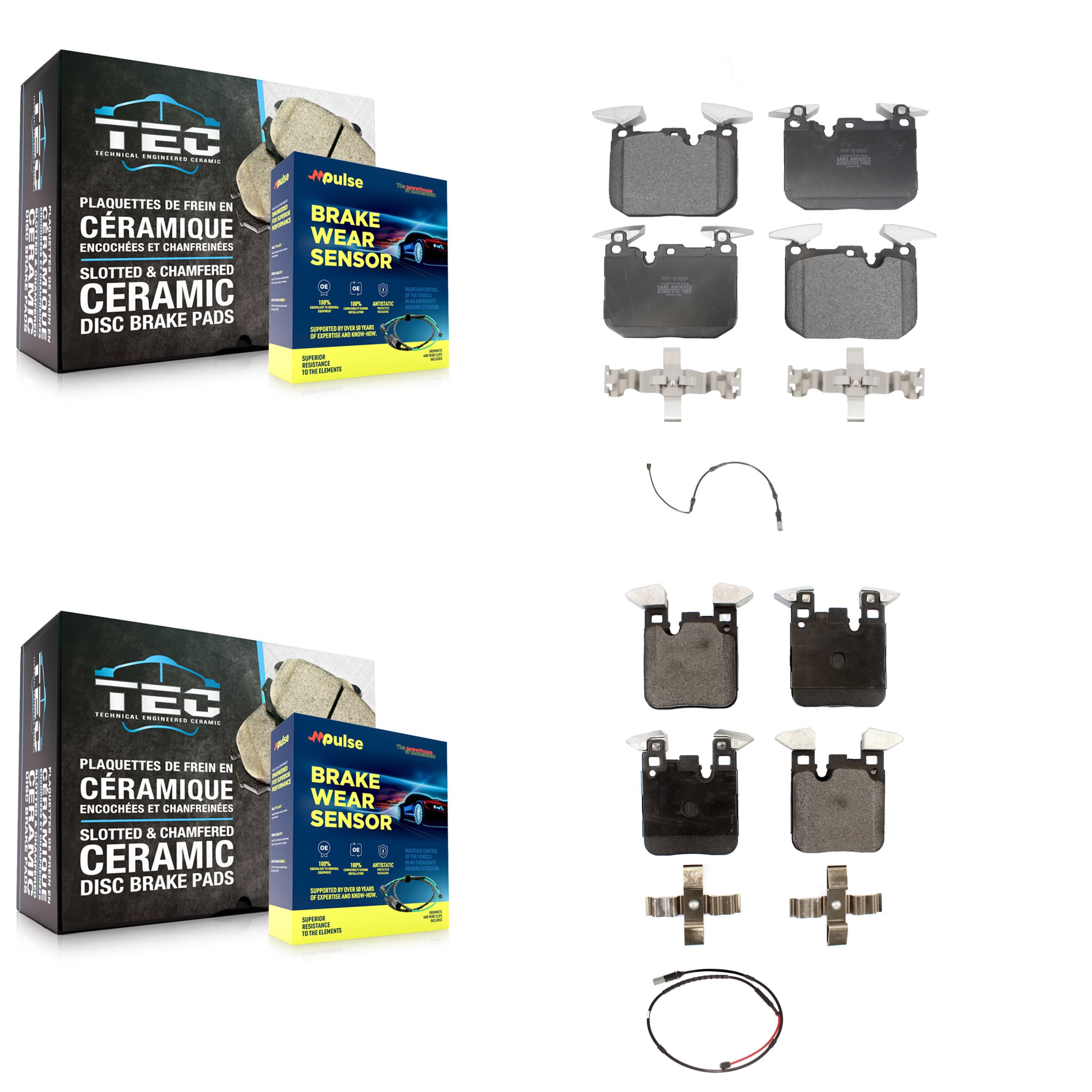 Positive Plus - KPW-100044 - Front and Rear Disc Brake Pad Kits image 1