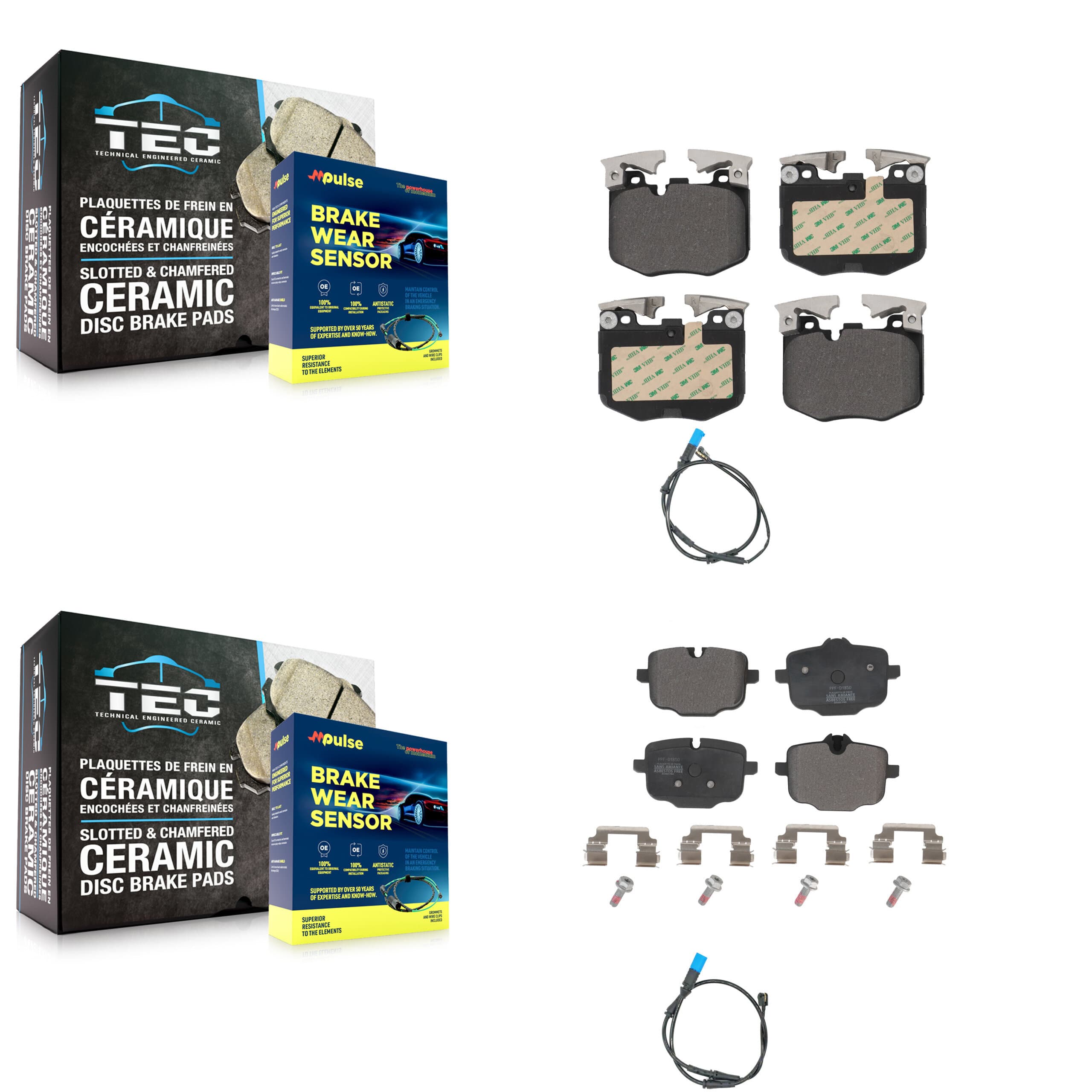 Positive Plus - KPW-100055 - Front and Rear Disc Brake Pad Kits image 1