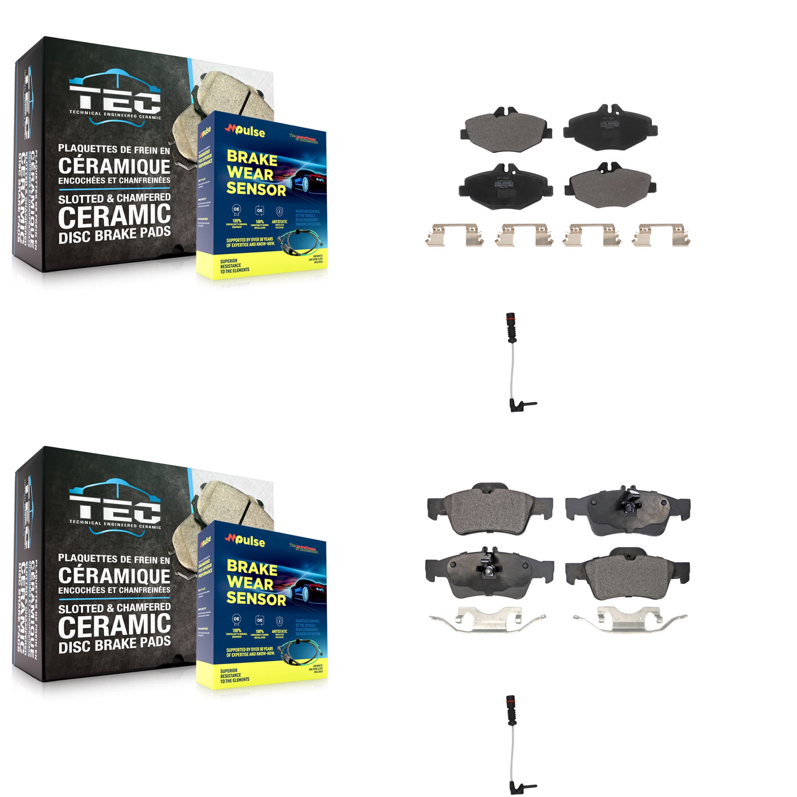 Positive Plus - KPW-100090 - Front and Rear Disc Brake Pad Kits image 1