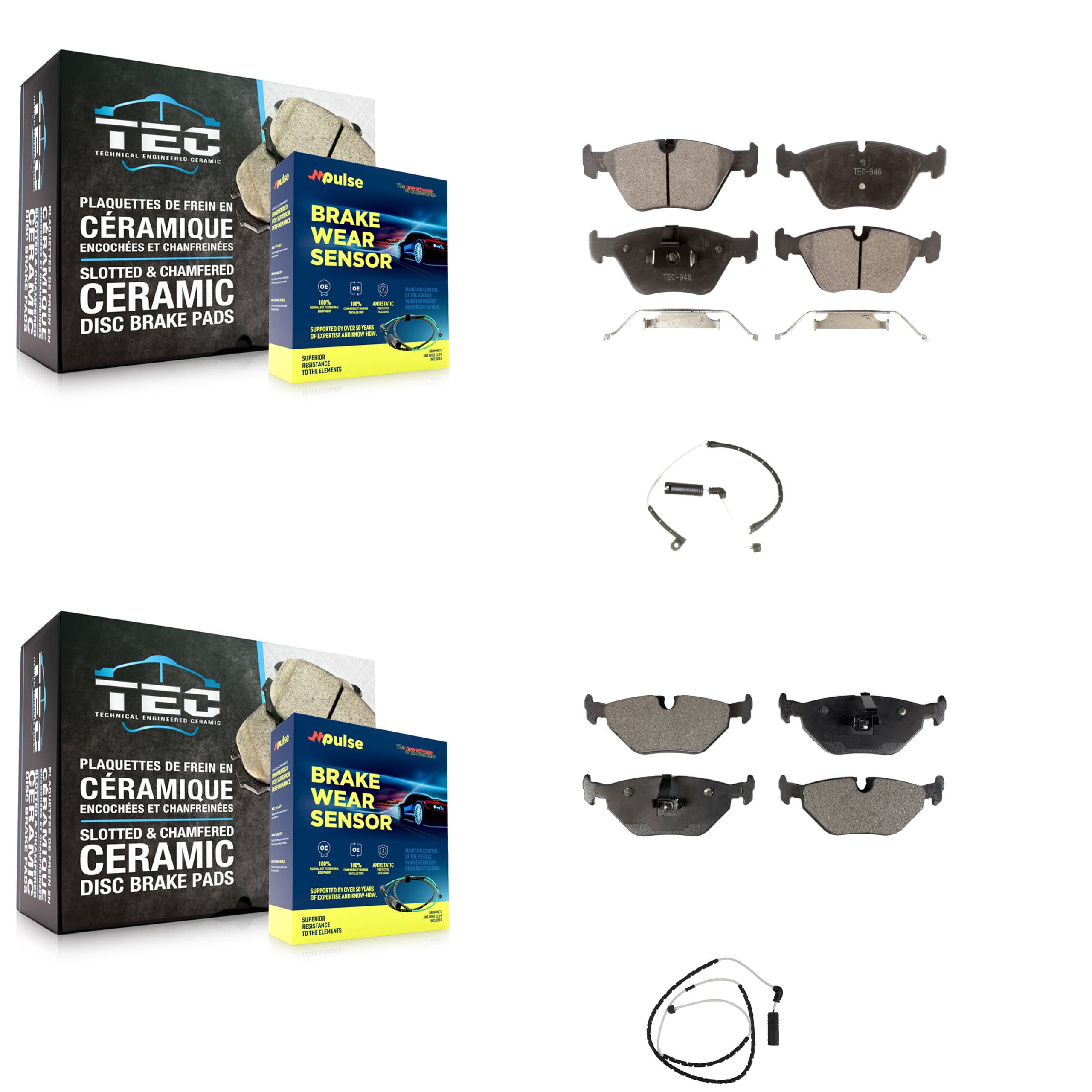 Positive Plus - KPW-100138 - Front and Rear Disc Brake Pad Kits image 1