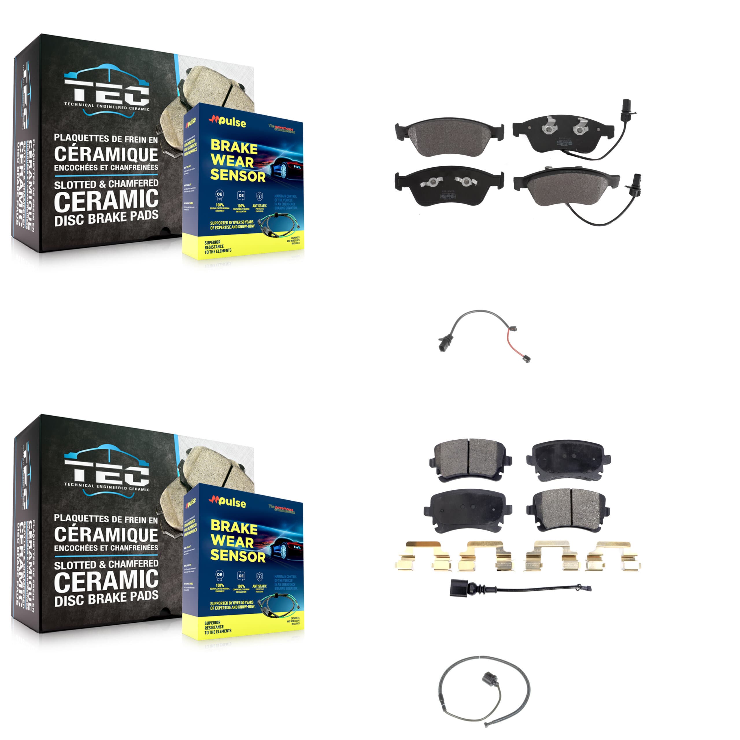 Positive Plus - KPW-100170 - Front and Rear Disc Brake Pad Kits image 1