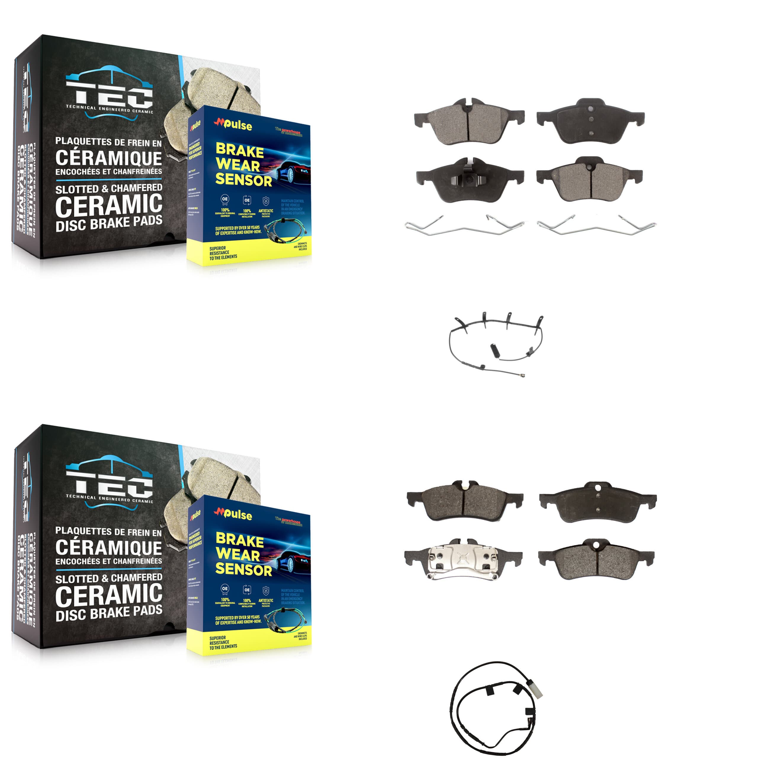Positive Plus - KPW-100171 - Front and Rear Disc Brake Pad Kits image 1