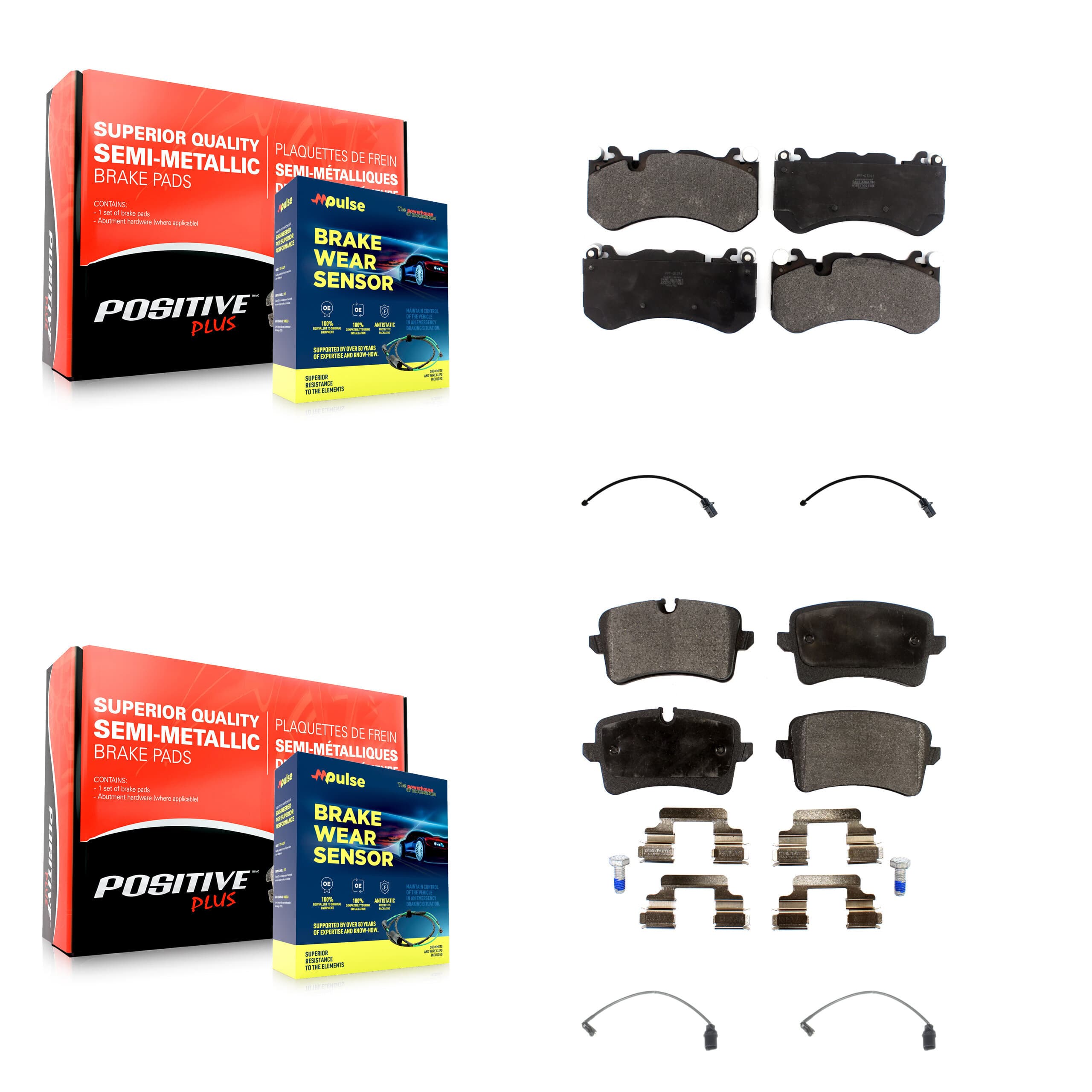 Positive Plus - KPW-100236 - Front and Rear Disc Brake Pad Kits image 1
