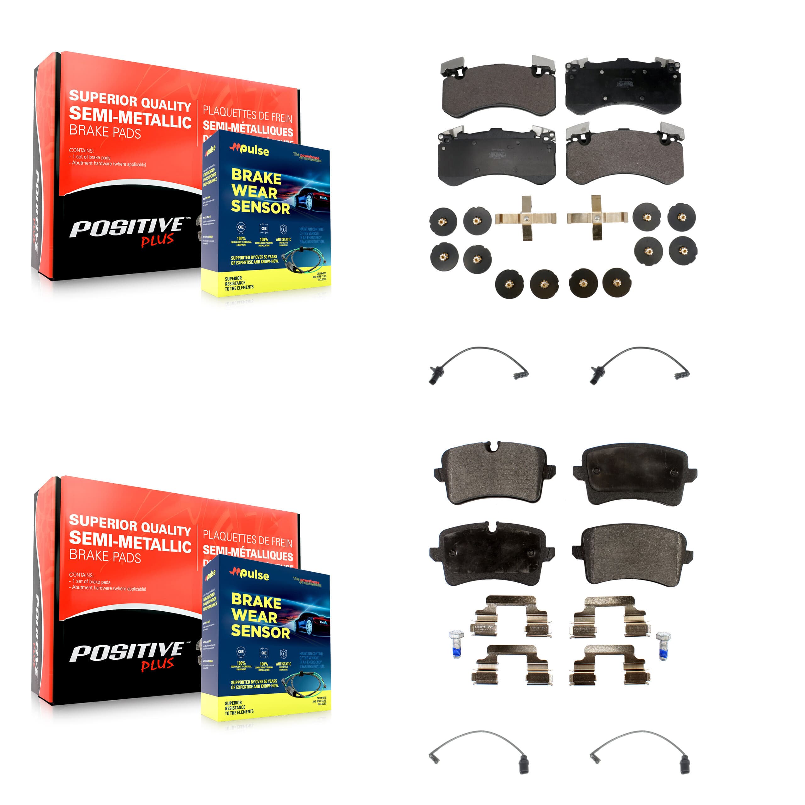 Positive Plus - KPW-100238 - Front and Rear Disc Brake Pad Kits image 1