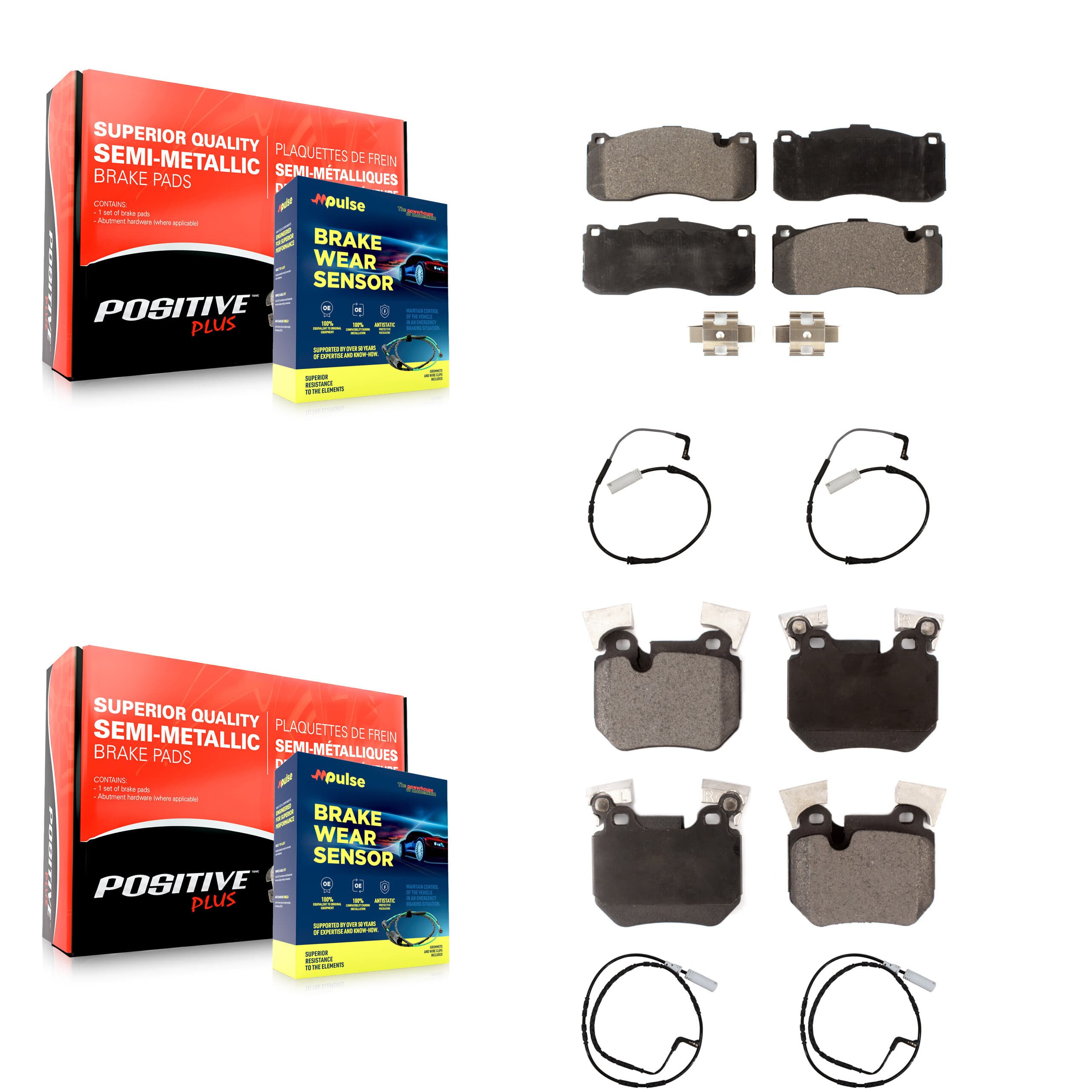 Positive Plus - KPW-100270 - Front and Rear Disc Brake Pad Kits image 1