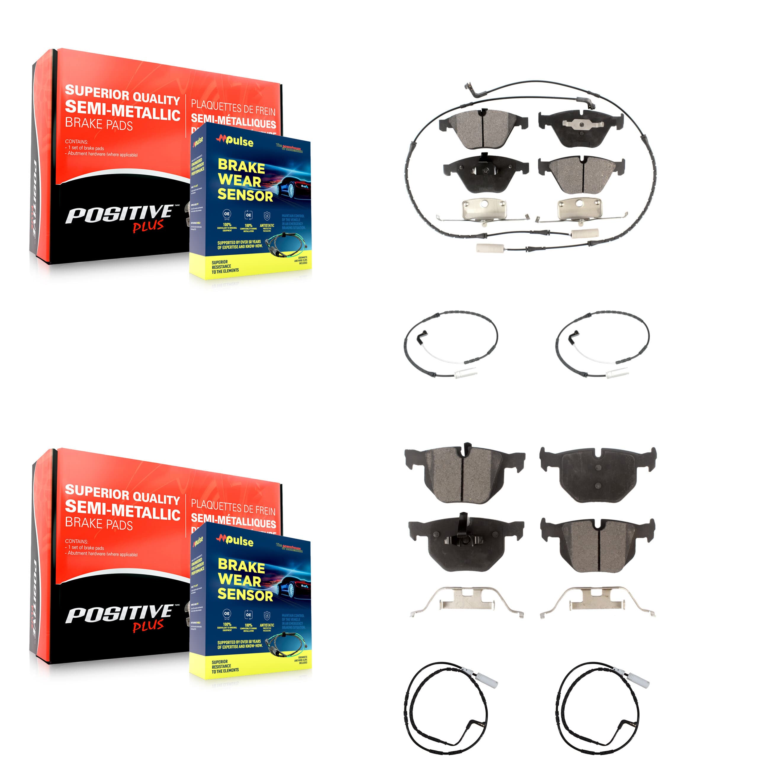 Positive Plus - KPW-100277 - Front and Rear Disc Brake Pad Kits image 1