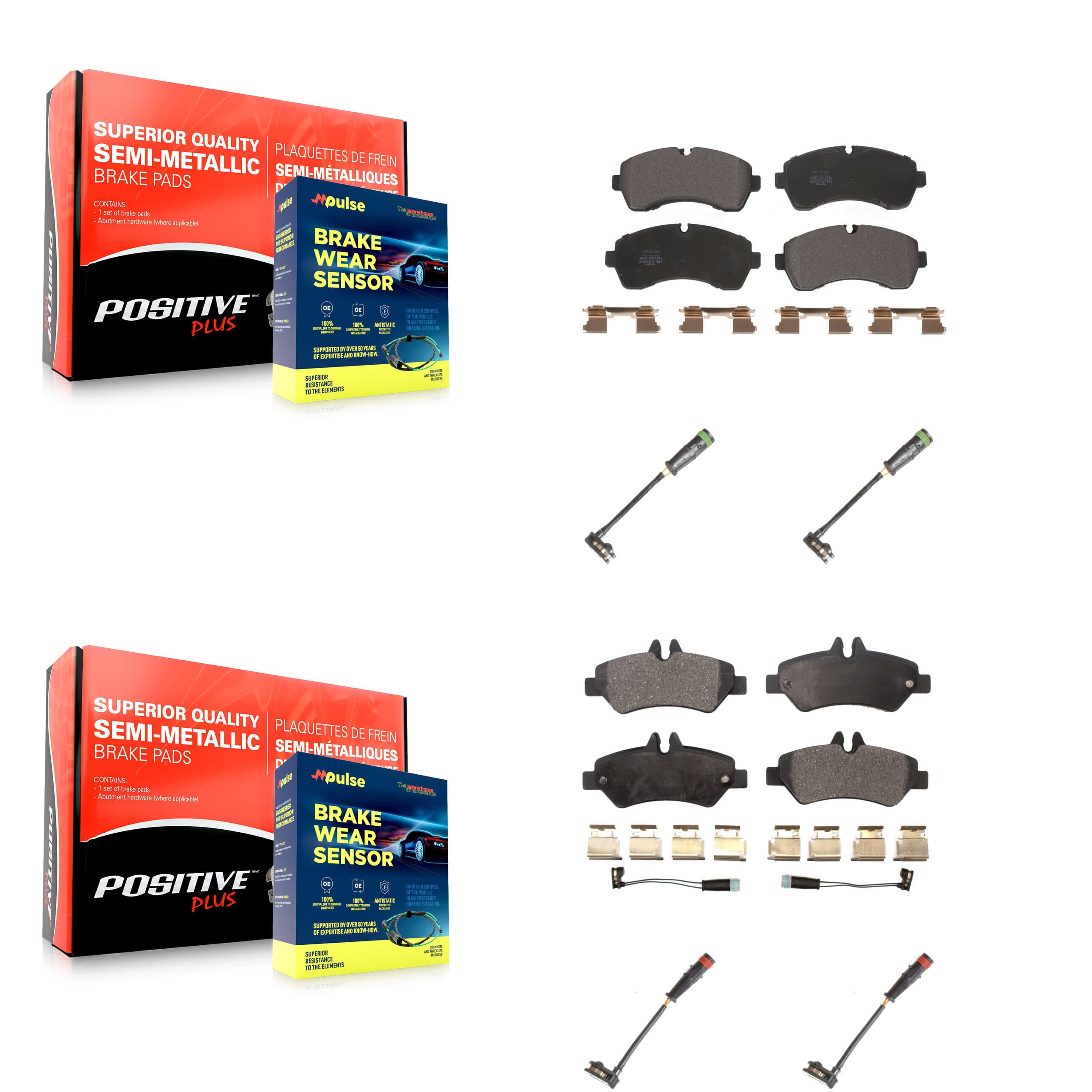Positive Plus - KPW-100301 - Front and Rear Disc Brake Pad Kits image 1
