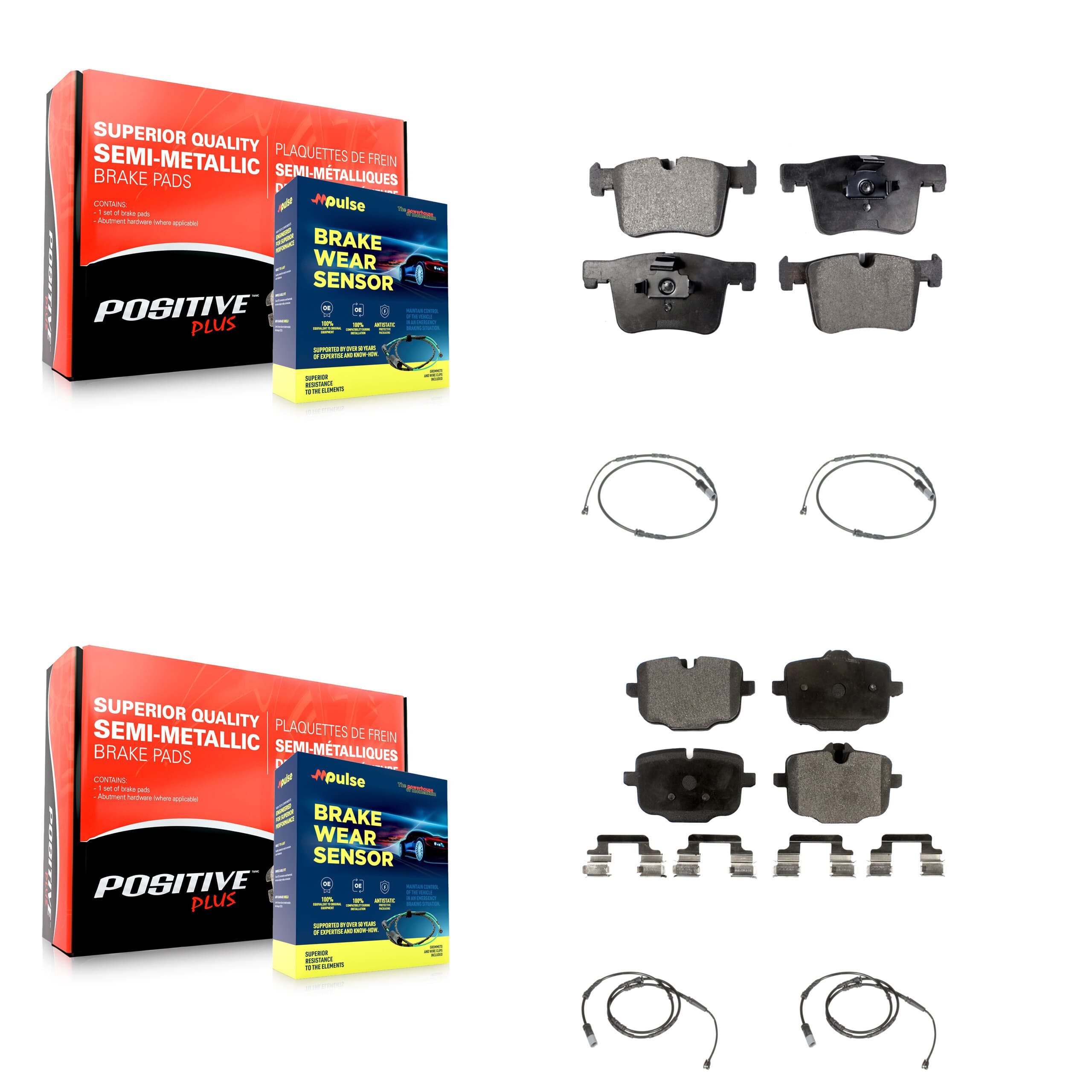 Positive Plus - KPW-100309 - Front and Rear Disc Brake Pad Kits image 1