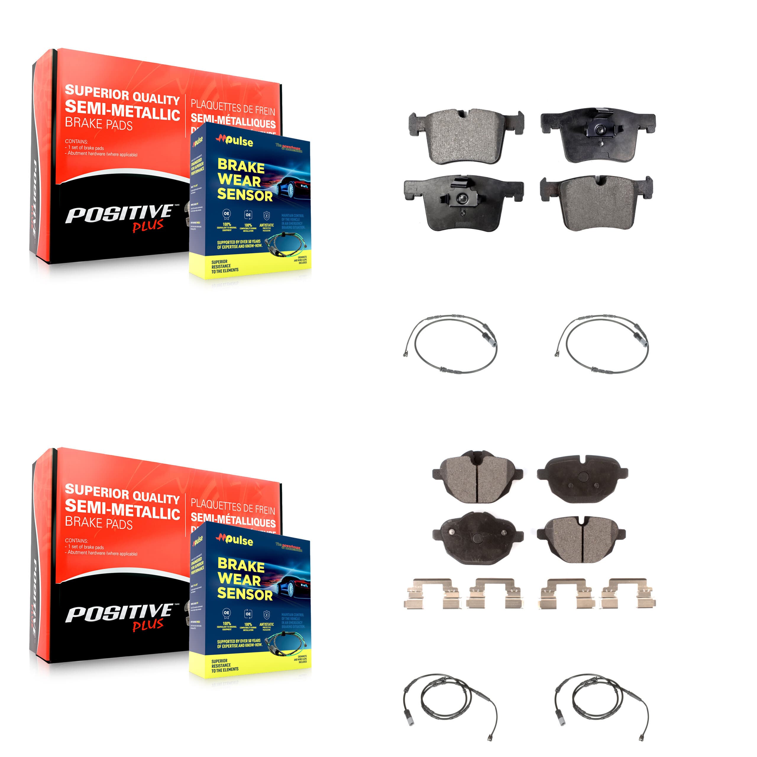 Positive Plus - KPW-100310 - Front and Rear Disc Brake Pad Kits image 1