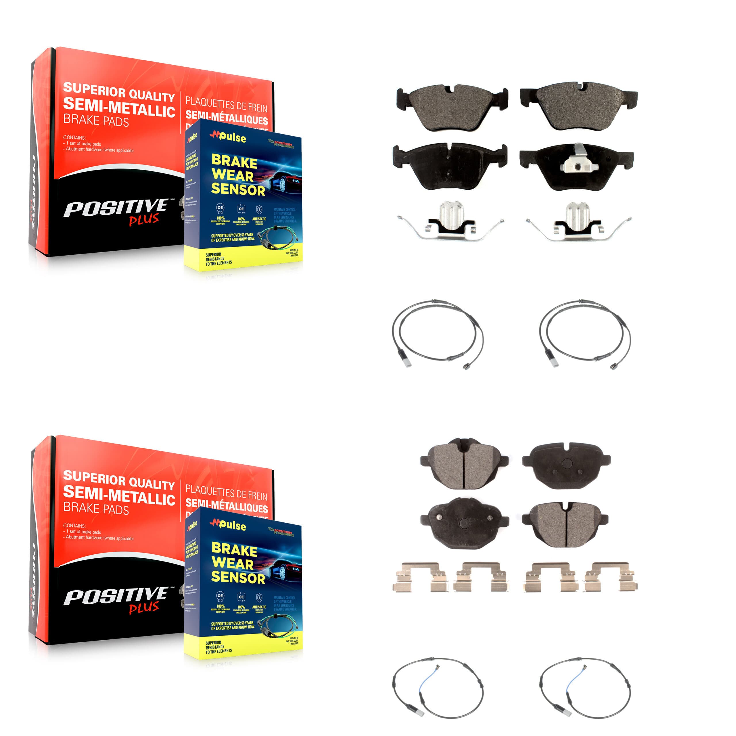Positive Plus - KPW-100322 - Front and Rear Disc Brake Pad Kits image 1