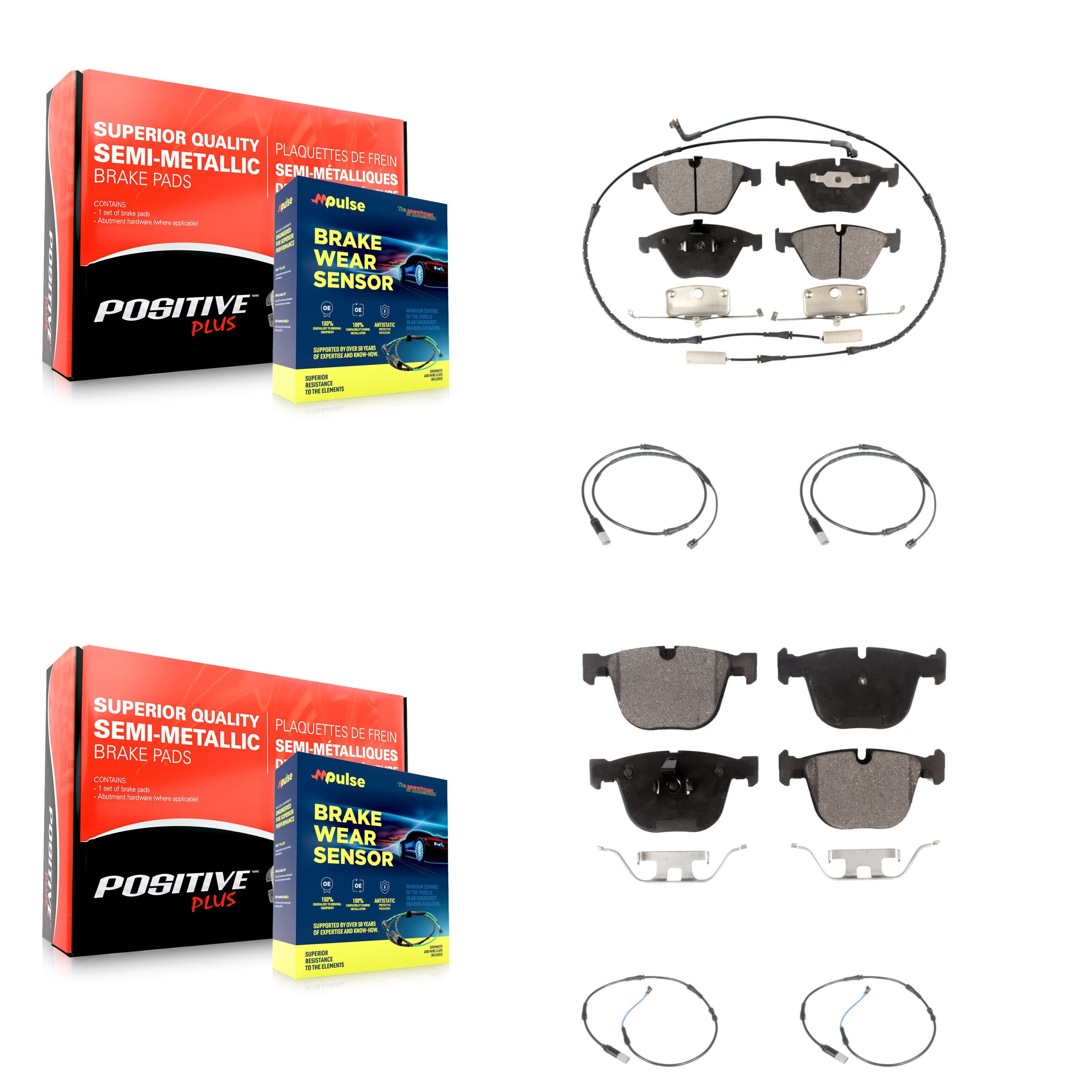 Positive Plus - KPW-100323 - Front and Rear Disc Brake Pad Kits image 1