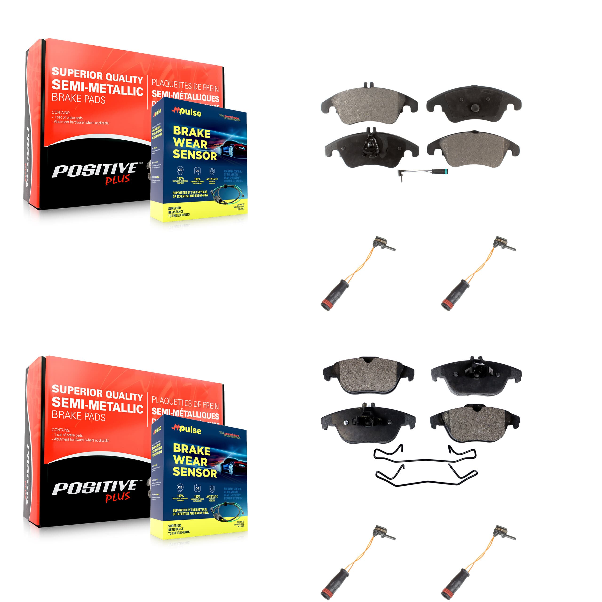 Positive Plus - KPW-100346 - Front and Rear Disc Brake Pad Kits image 1