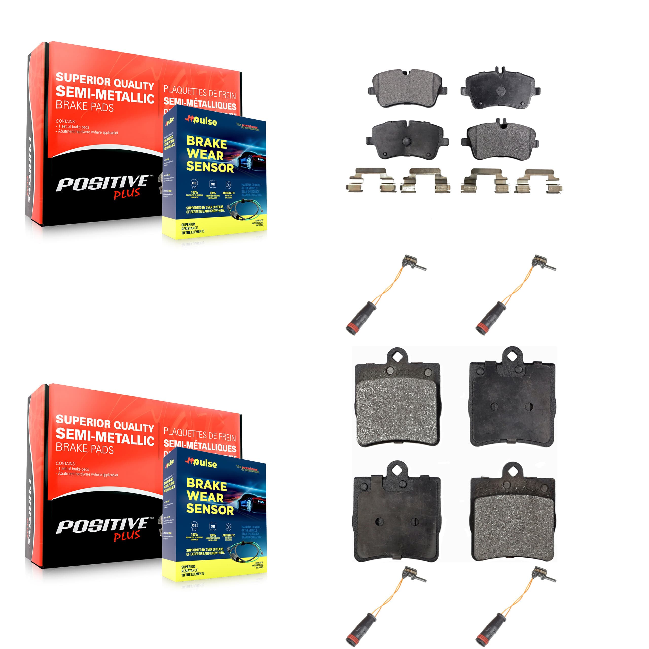 Positive Plus - KPW-100357 - Front and Rear Disc Brake Pad Kits image 1