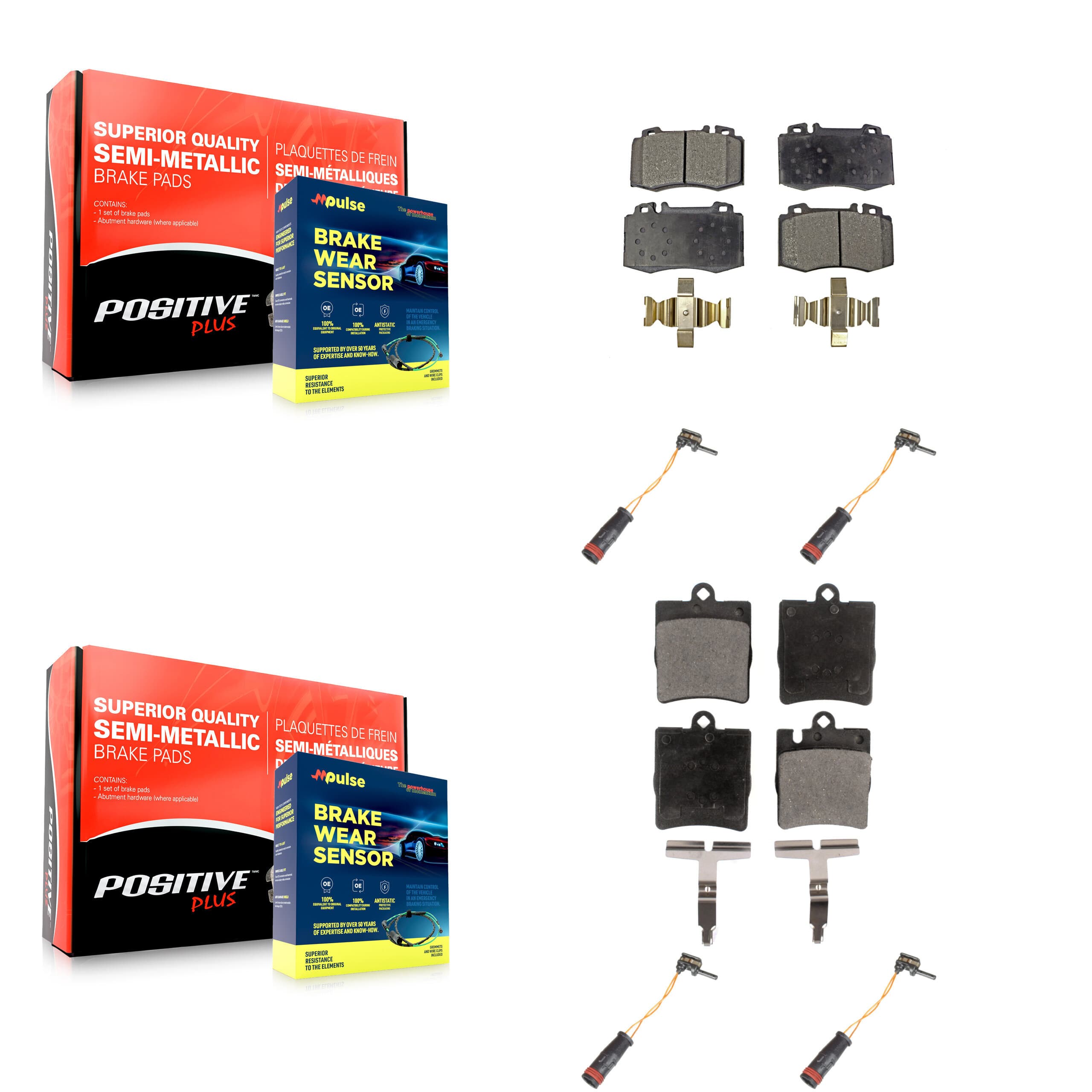 Positive Plus - KPW-100358 - Front and Rear Disc Brake Pad Kits image 1