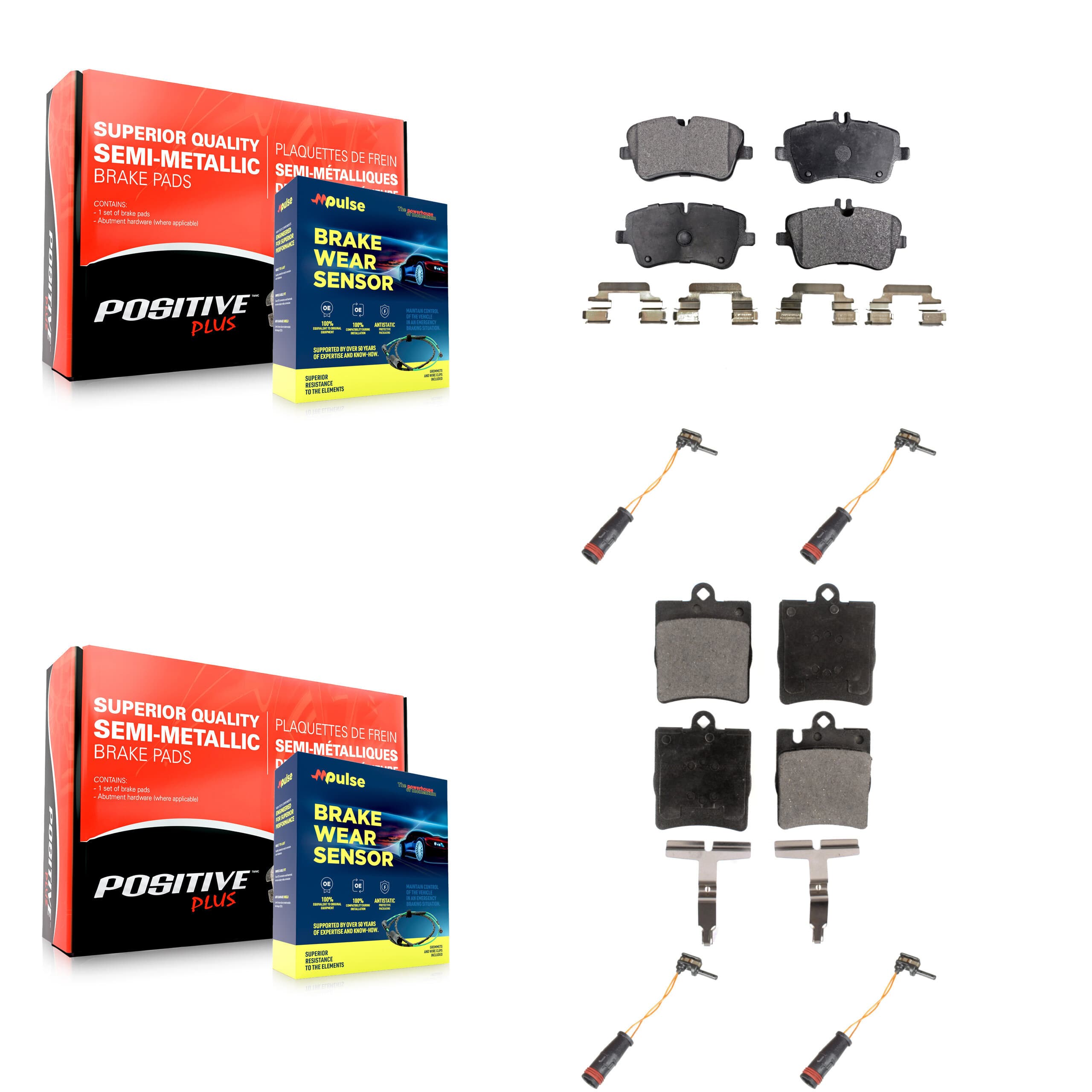 Positive Plus - KPW-100360 - Front and Rear Disc Brake Pad Kits image 1
